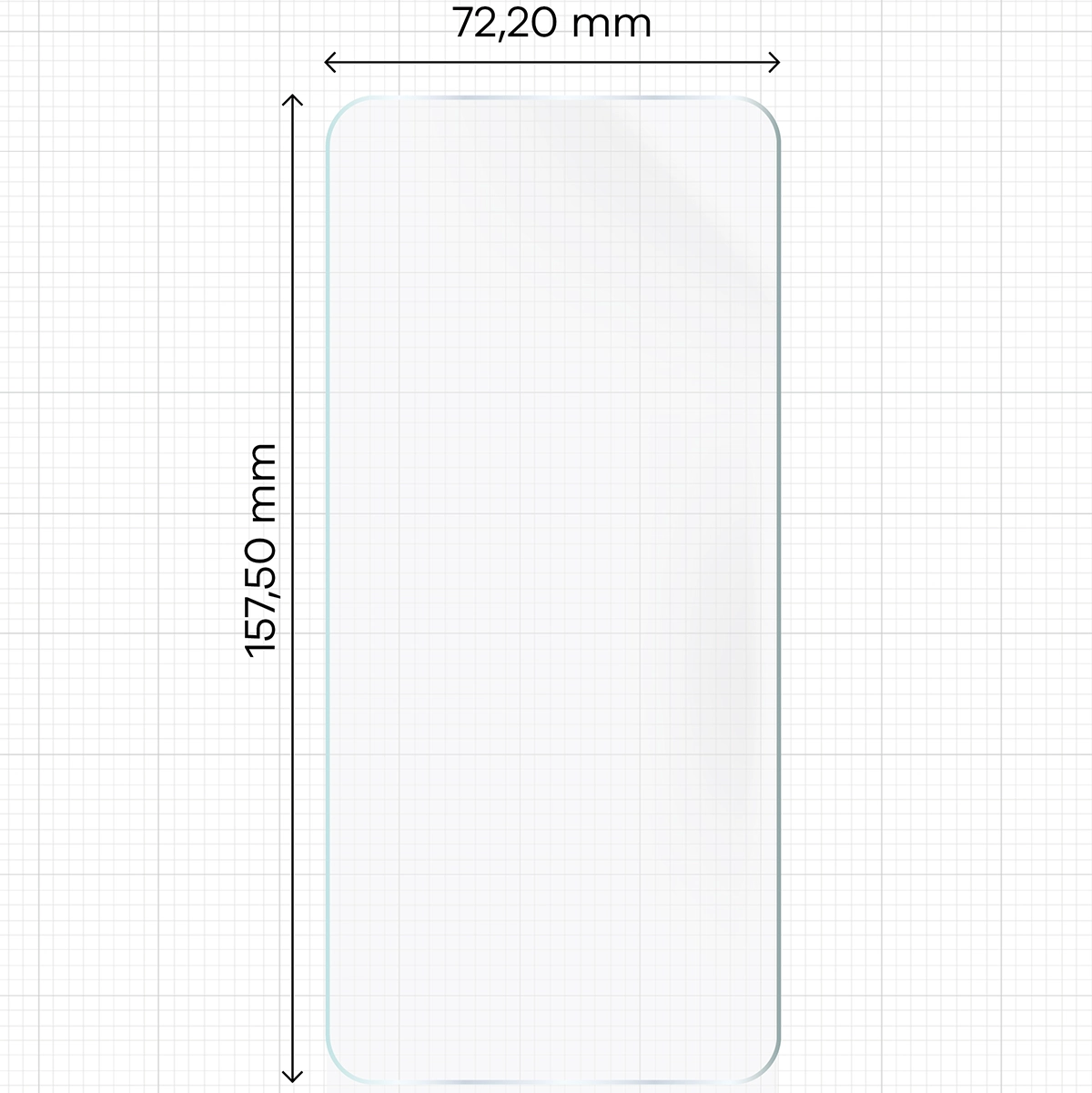 Miarka z wymiarami folii hydrożelowej Bizon Film Hydrogel Front Duo do Realme 14 5G / Realme 14T 5G