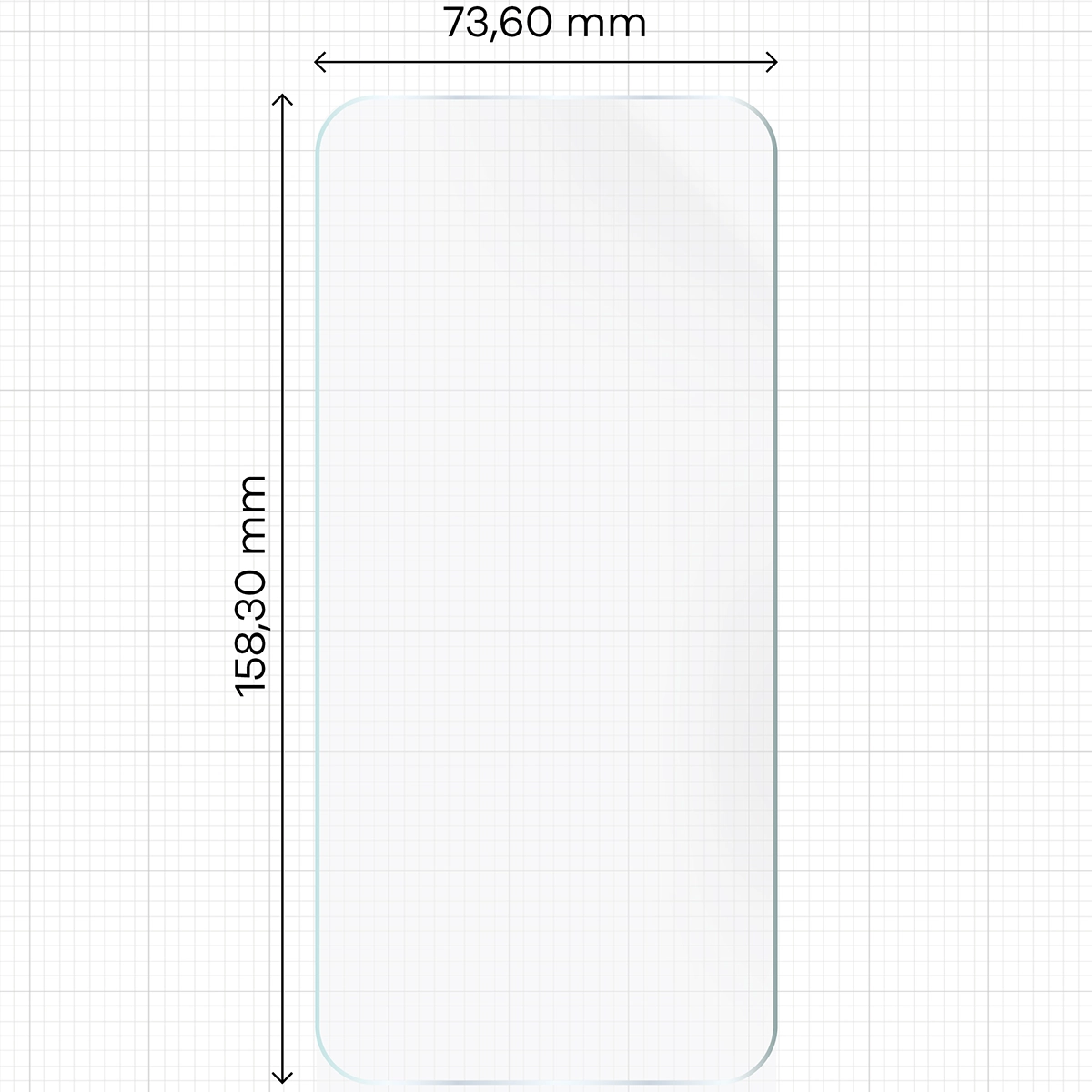 Miarka z wymiarami folii hydrożelowej Bizon Film Hydrogel Front do Realme 14 Pro Plus 5G