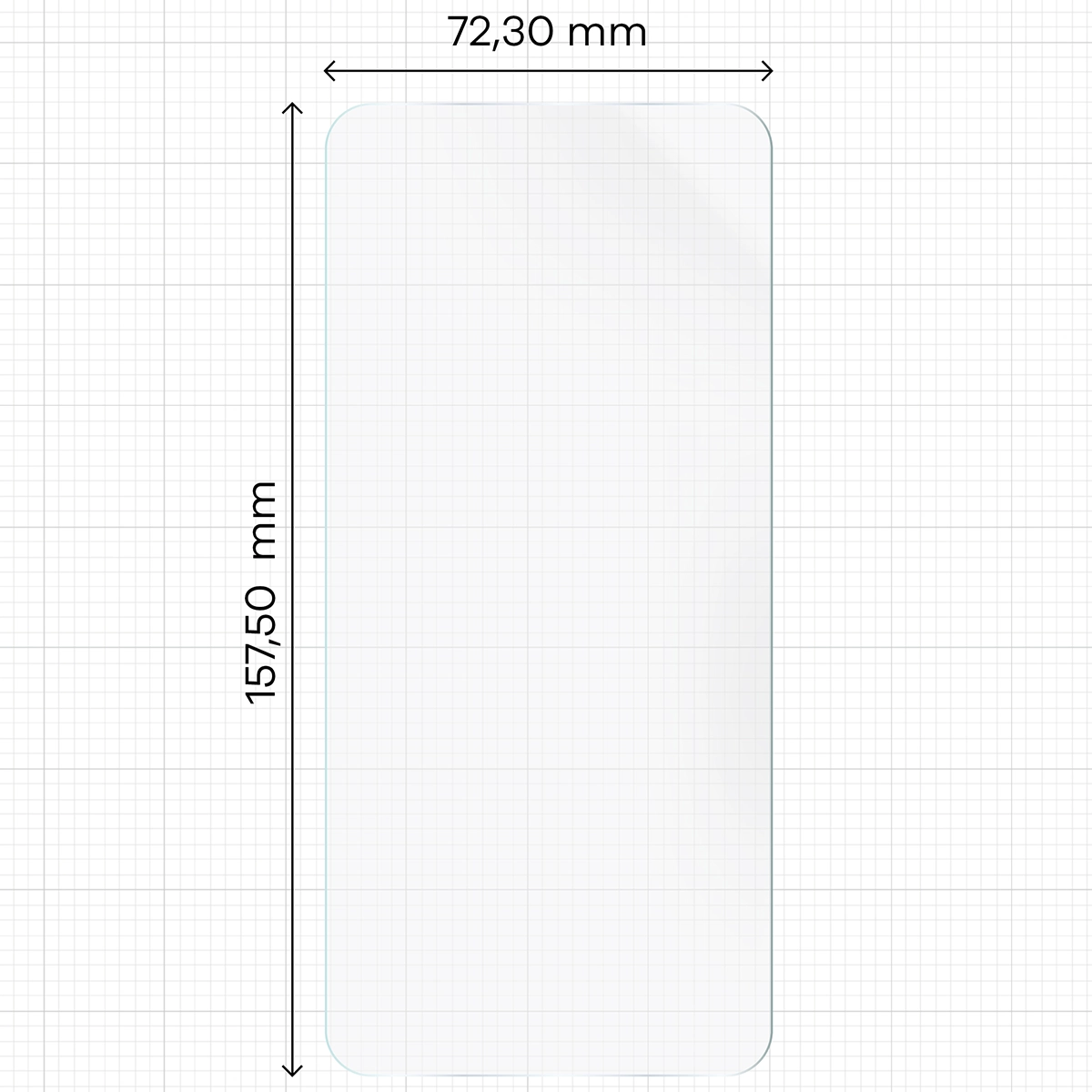 Miarka z wymiarami folii hydrożelowej Bizon Film Hydrogel Front do Realme 16 Pro Plus 5G