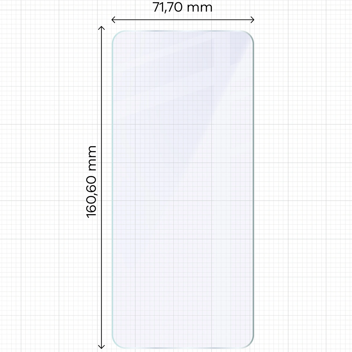 Miarka z wymiarami szkła hybrydowego Bizon Hybrid Mule Duo do Realme C71 4G