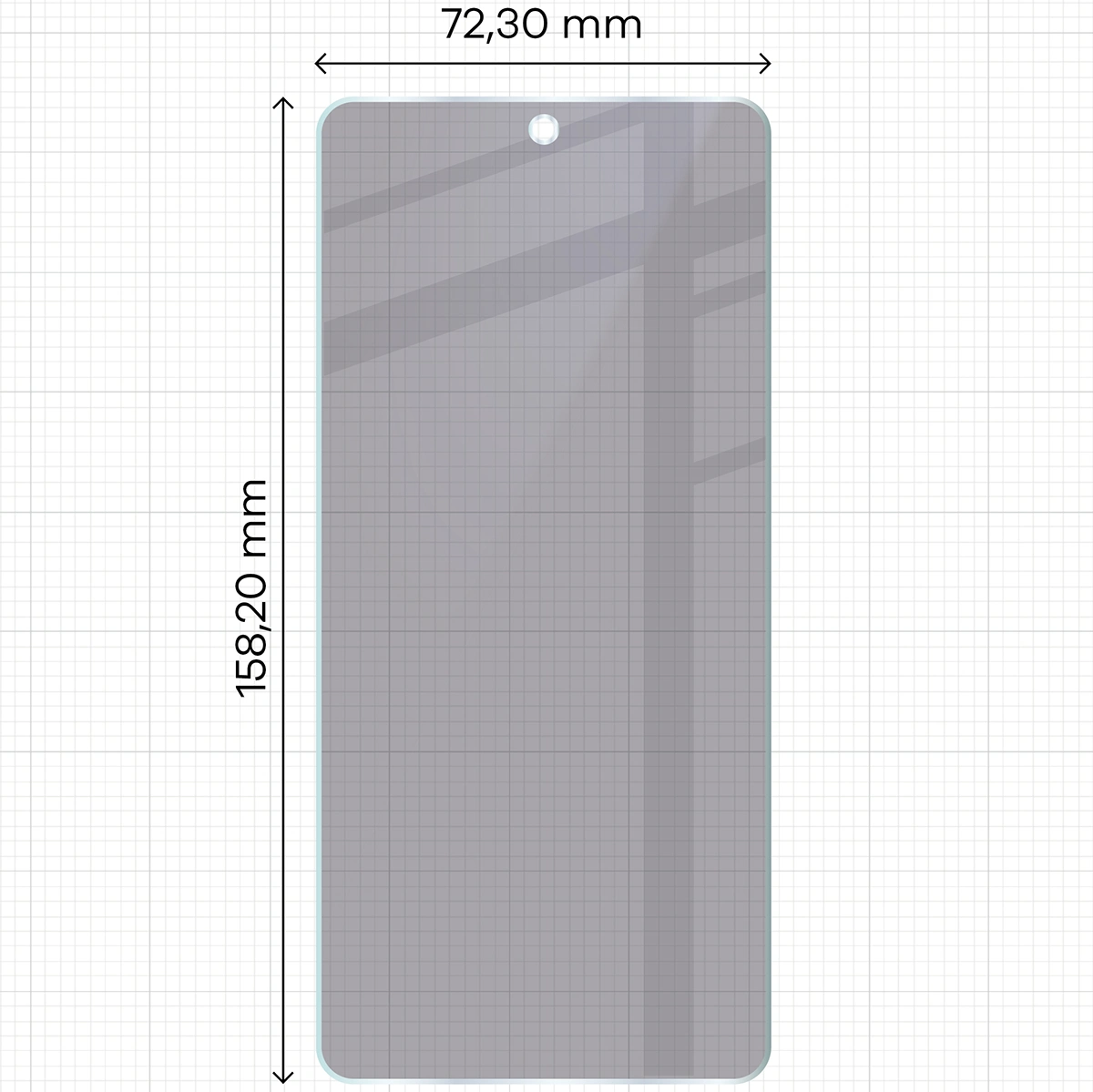 Wymiary szkła Bizon Hybrid Shadow do Realme GT 7T