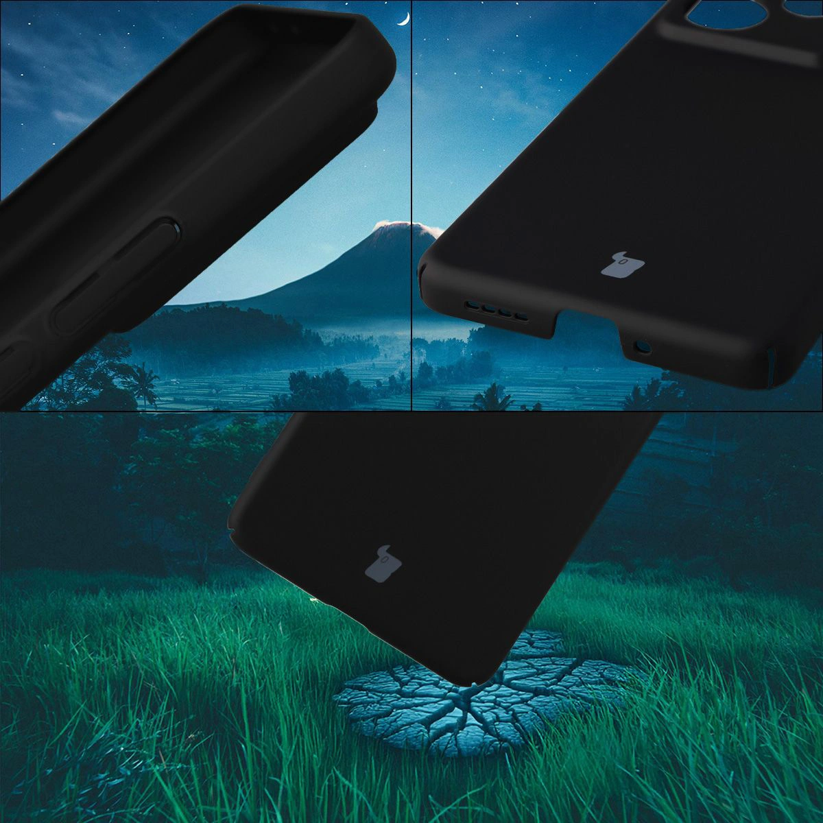 Zintegrowane osłony na przyciski, wycięcia i twardy materiał etui Bizon Case Łupka do Realme GT 7 / Realme GT 7T