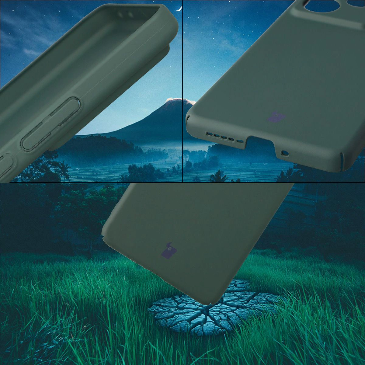 Zintegrowane osłony na przyciski, wycięcia i twardy materiał etui Bizon Case Łupka do Realme GT 7 / Realme GT 7T