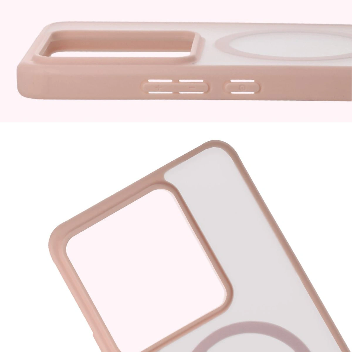Pełne wycięcie i podwyższone krawędzie aparatu w etui Bizon Case MatteO do Realme GT 7 / Realme GT 7T
