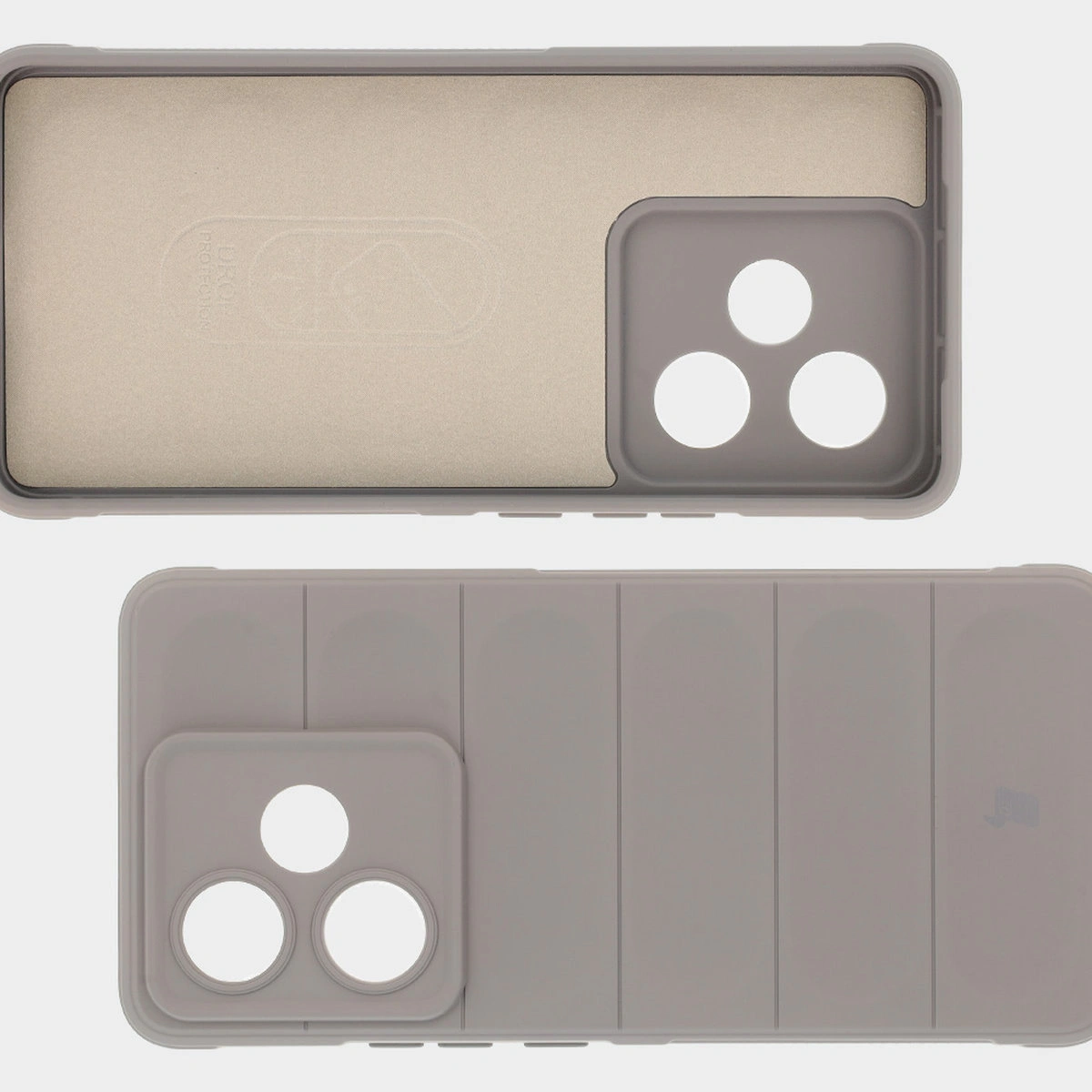 Wyściółka z mikrofibry, wyżłobienia na pleckach i wzmocnione narożniki w etui Bizon Case Tur do Realme GT 7 / Realme GT 7T