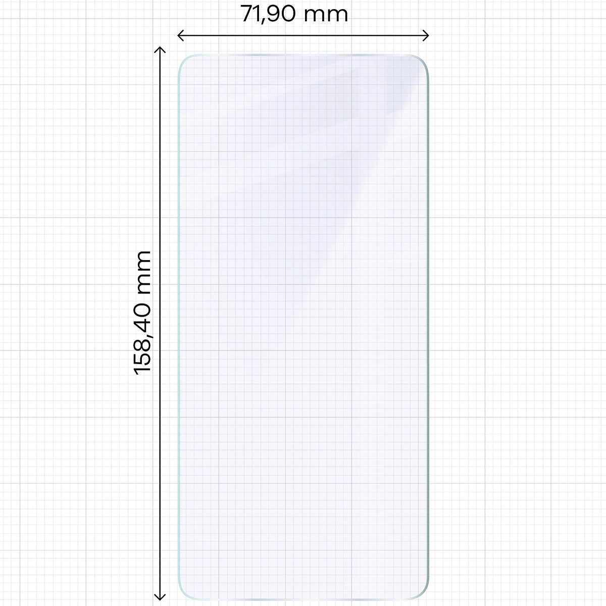 Miarka z wymiarami szkła hybrydowego Bizon Hybrid Mule Duo do Realme GT 7