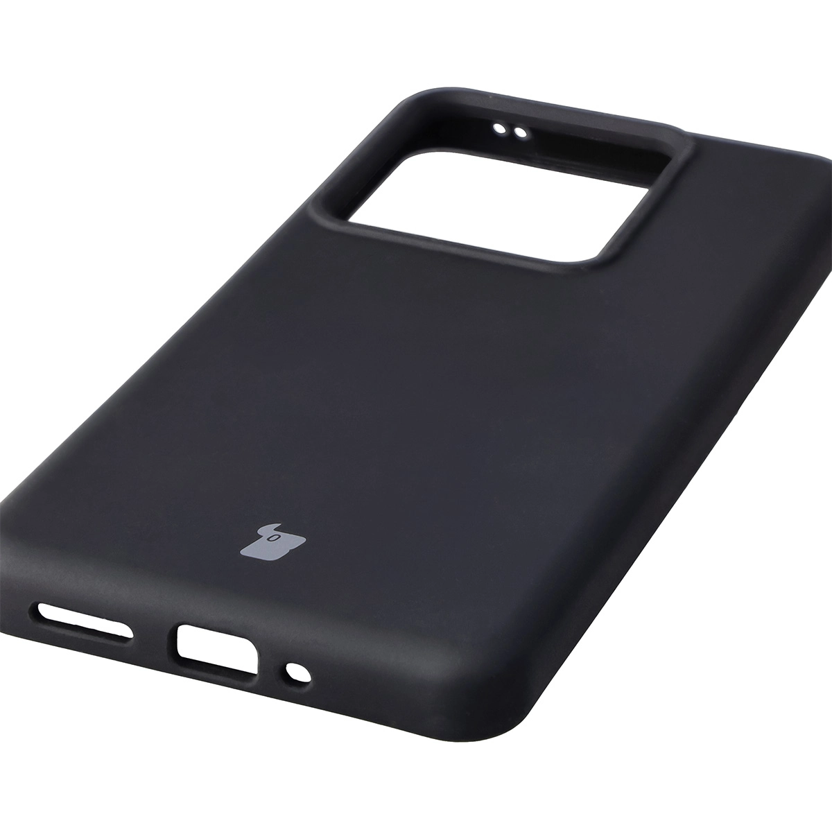Zbliżenie na precyzyjne wycięcia i możliwość ładowania indukcyjnego w etui Bizon Soft Case do Realme GT 7 / Realme GT 7T