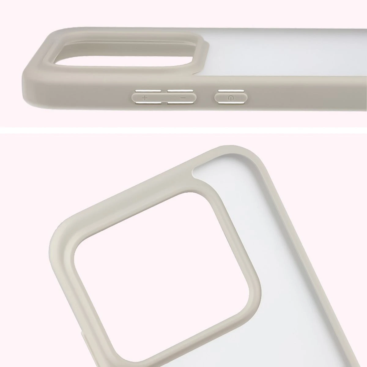 Pełne wycięcie i podwyższone krawędzie aparatu w etui Bizon Case Angelo do Realme GT 8 Pro