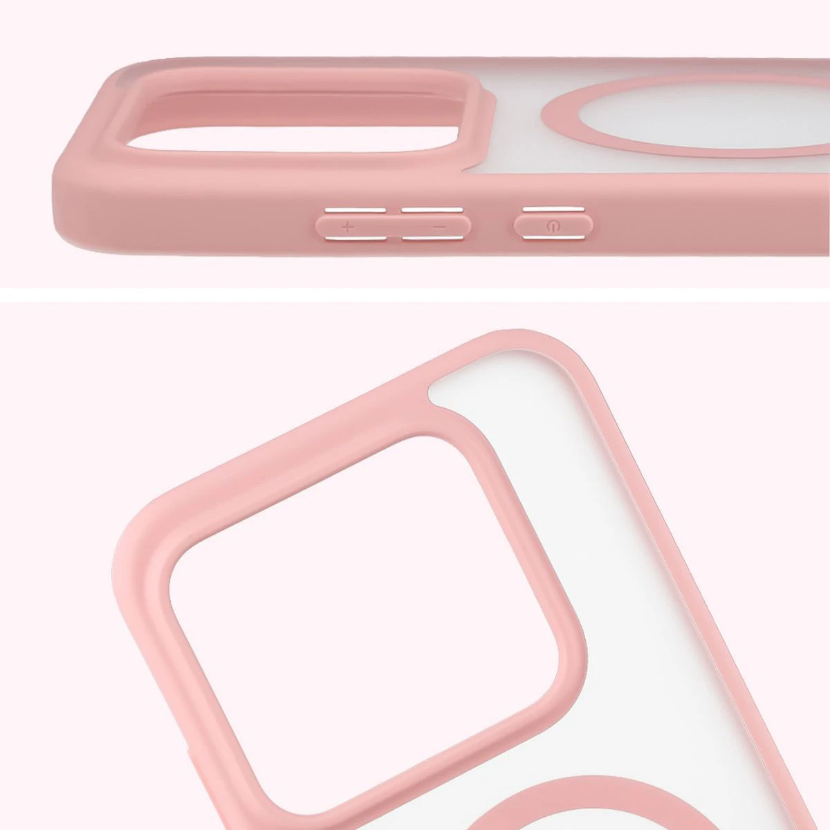 Pełne wycięcie i podwyższone krawędzie aparatu w etui Bizon Case MatteO do Realme GT 8 Pro