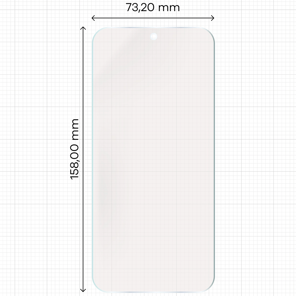 Miarka z wymiarami folii matowej Bizon Film Sun Duo do Realme GT 8 Pro