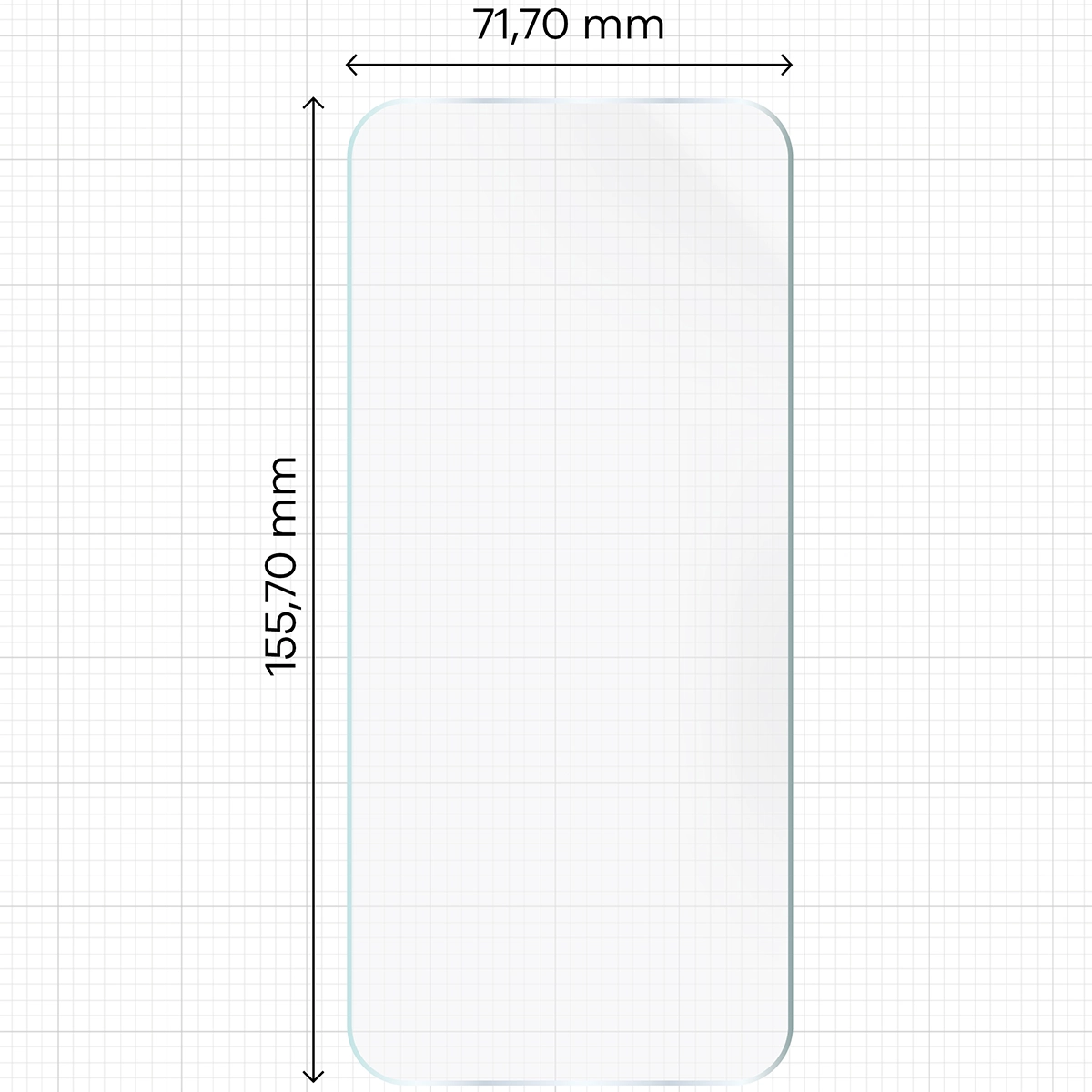 Miarka z wymiarami folii hydrożelowej Bizon Film Hydrogel Front do Realme GT 8 / Realme GT 8 Pro