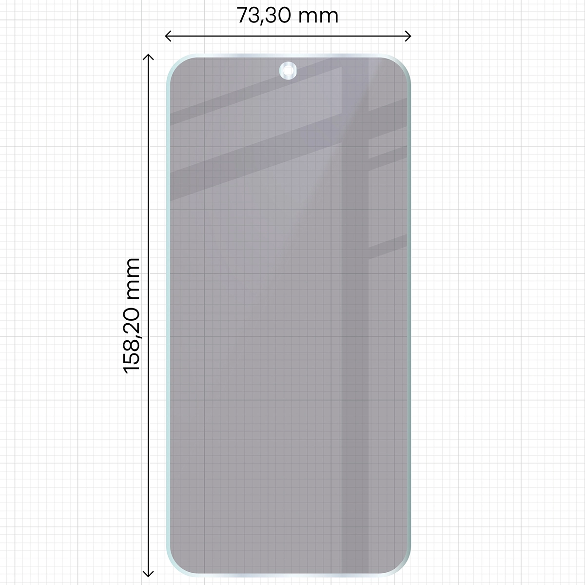 Wymiary szkła Bizon Hybrid Shadow do Realme GT 8 Pro