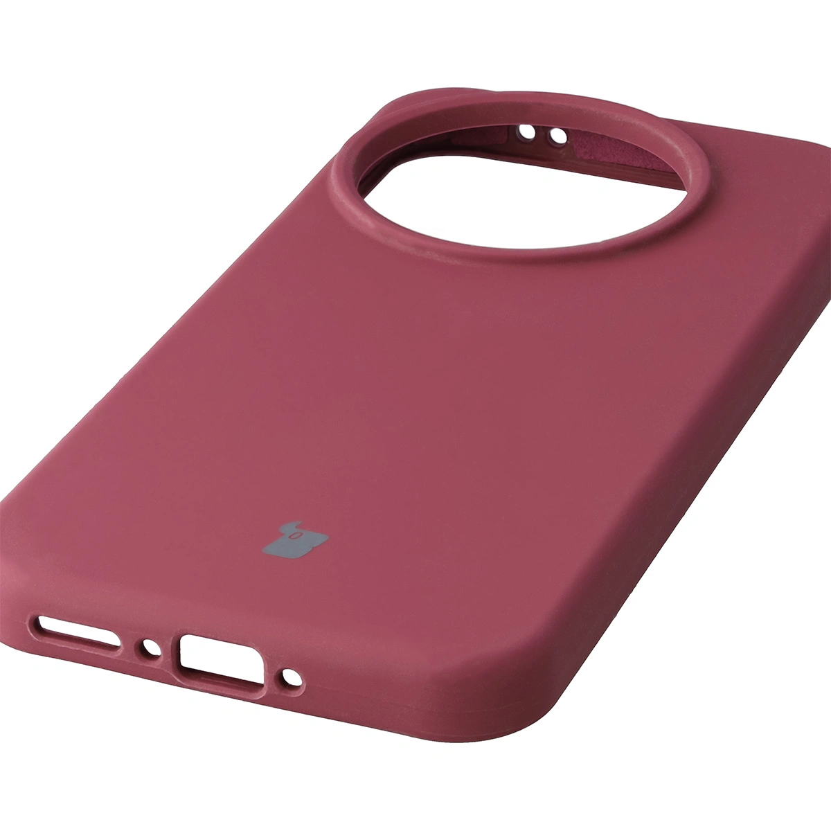 Zbliżenie na precyzyjne wycięcia i możliwość ładowania indukcyjnego w etui Bizon Soft Case do Realme GT 8 Pro