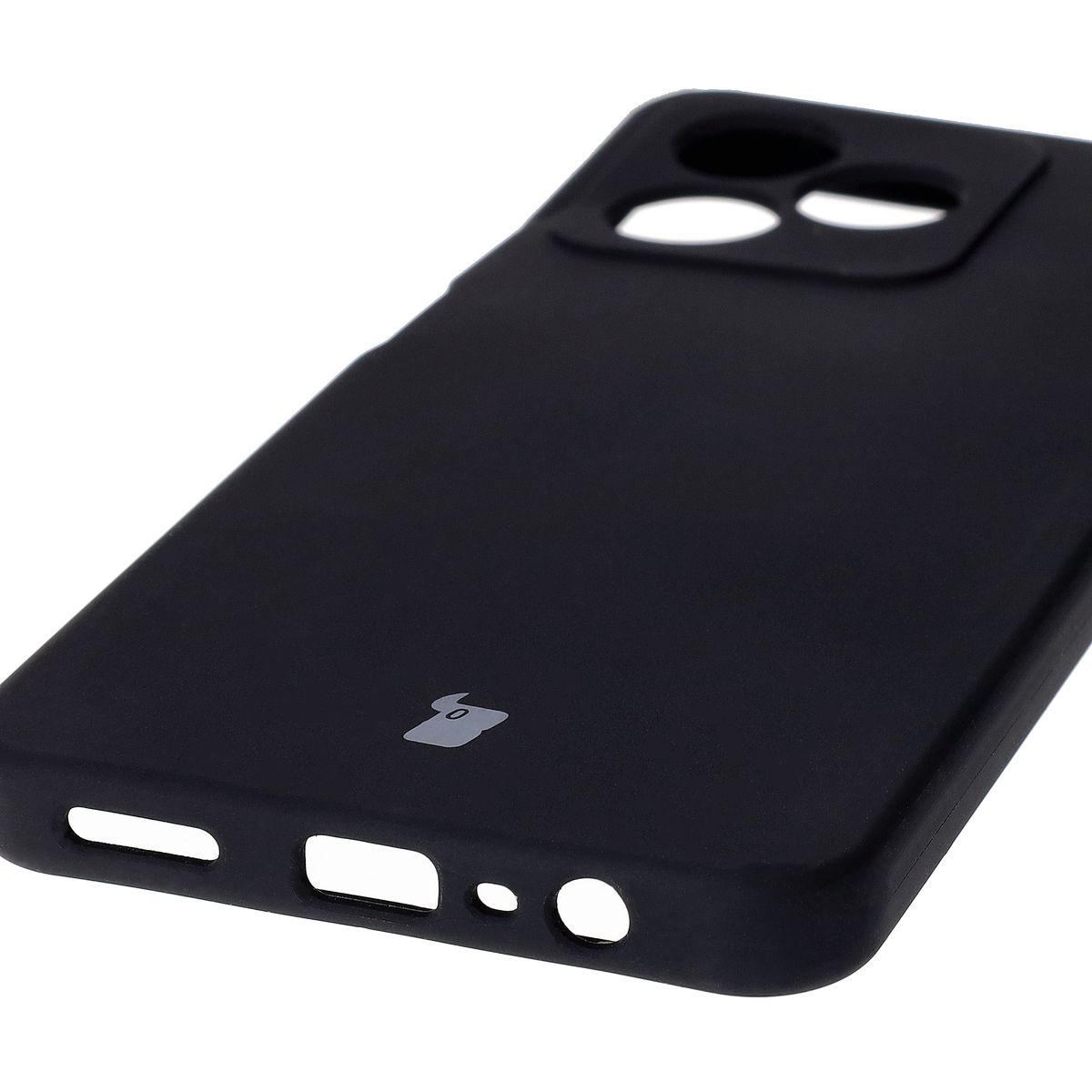 Zbliżenie na precyzyjne wycięcia i możliwość ładowania indukcyjnego w etui Bizon Soft Case