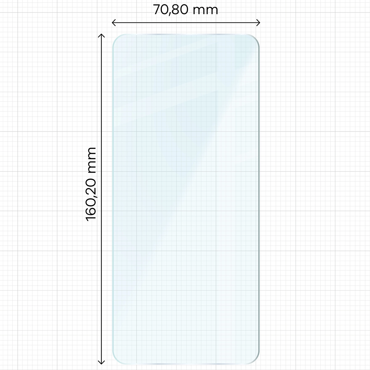 Miarka z wymiarami szkła hartowanego Bizon Glass Clear do Samsung Galaxy A07 4G / 5G
