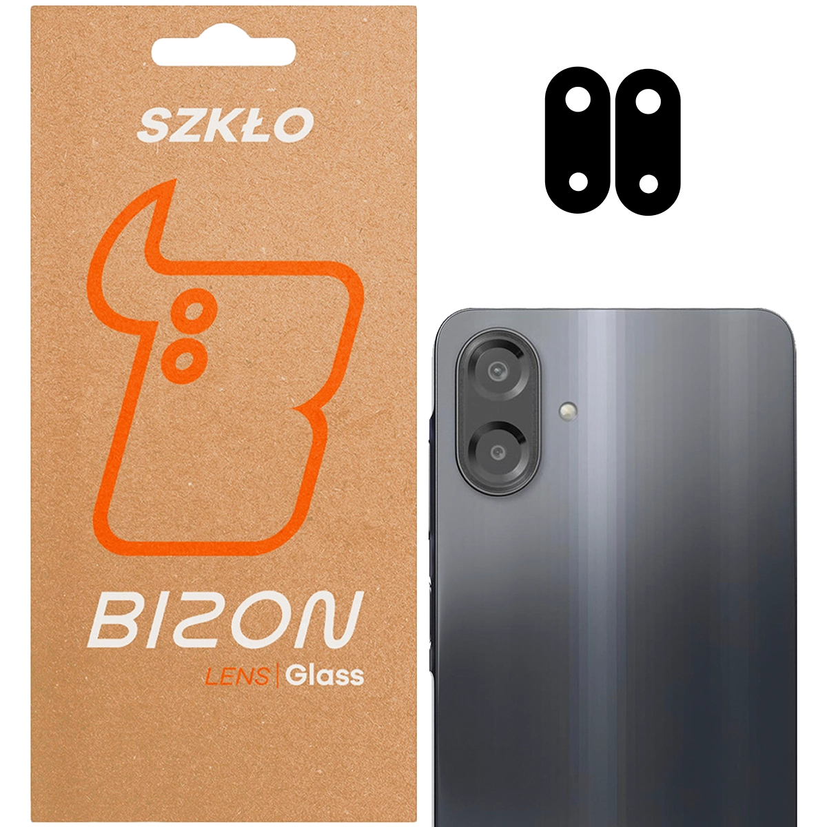 Pudełko i 2 sztuki szkła na aparat Bizon Glass Lens do Samsung Galaxy A07 4G