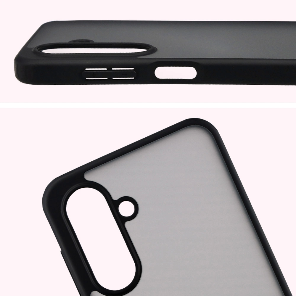 Pełne wycięcie i podwyższone krawędzie aparatu w etui Bizon Case Angelo do Samsung Galaxy A17 5G