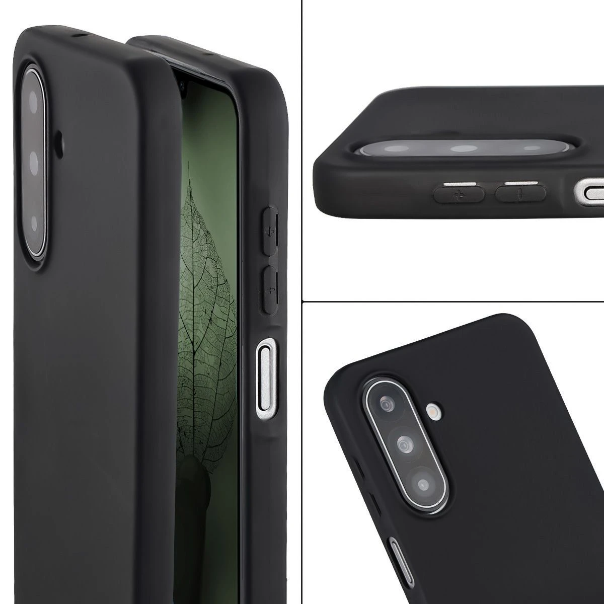Podwyższone krawędzie i powłoka antypoślizgowa w etui Bizon Case ReLeaf do Samsung Galaxy A17 5G
