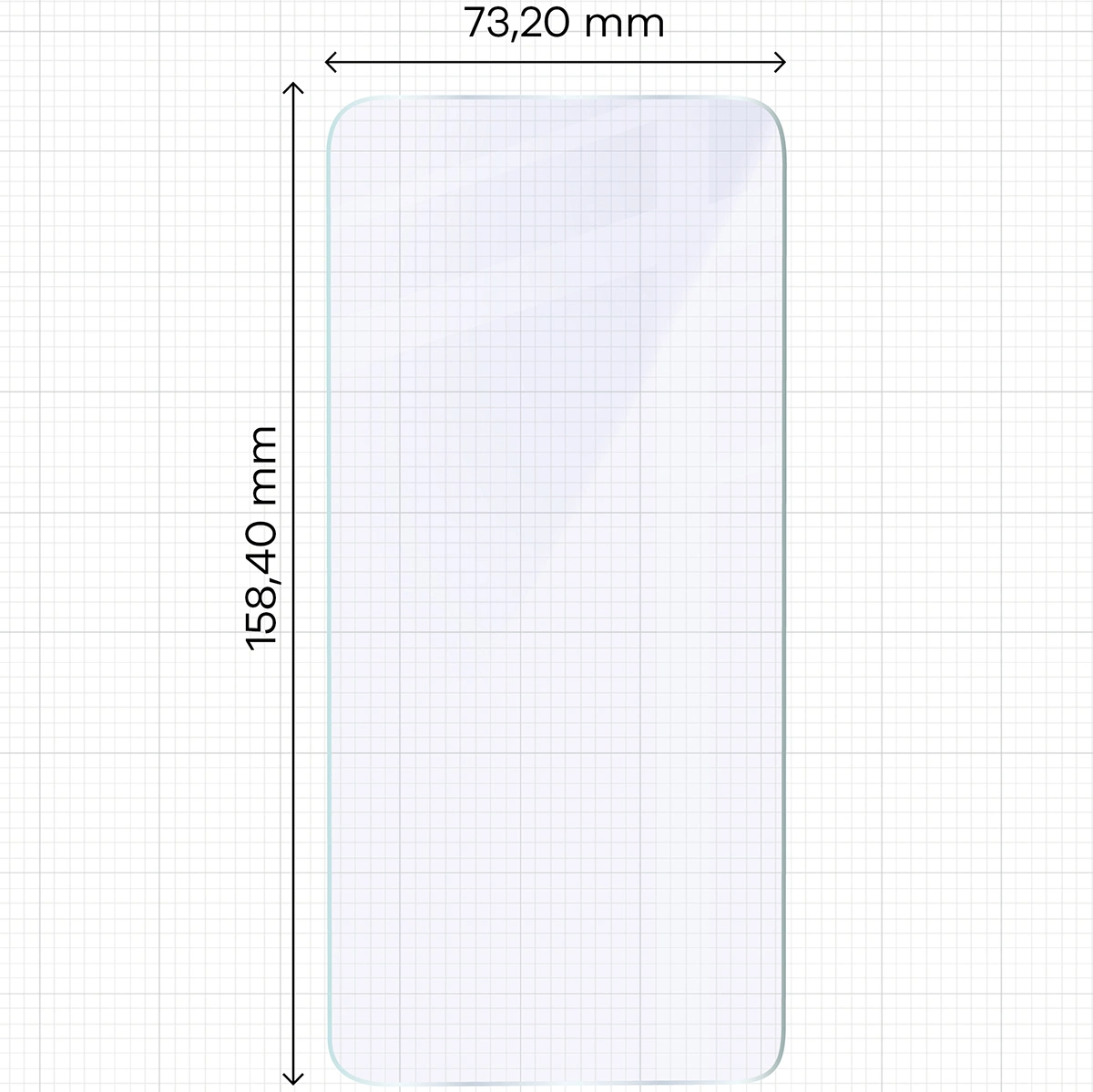 Miarka z wymiarami szkła hybrydowego Bizon Hybrid Mule Duo do Samsung Galaxy A36 5G