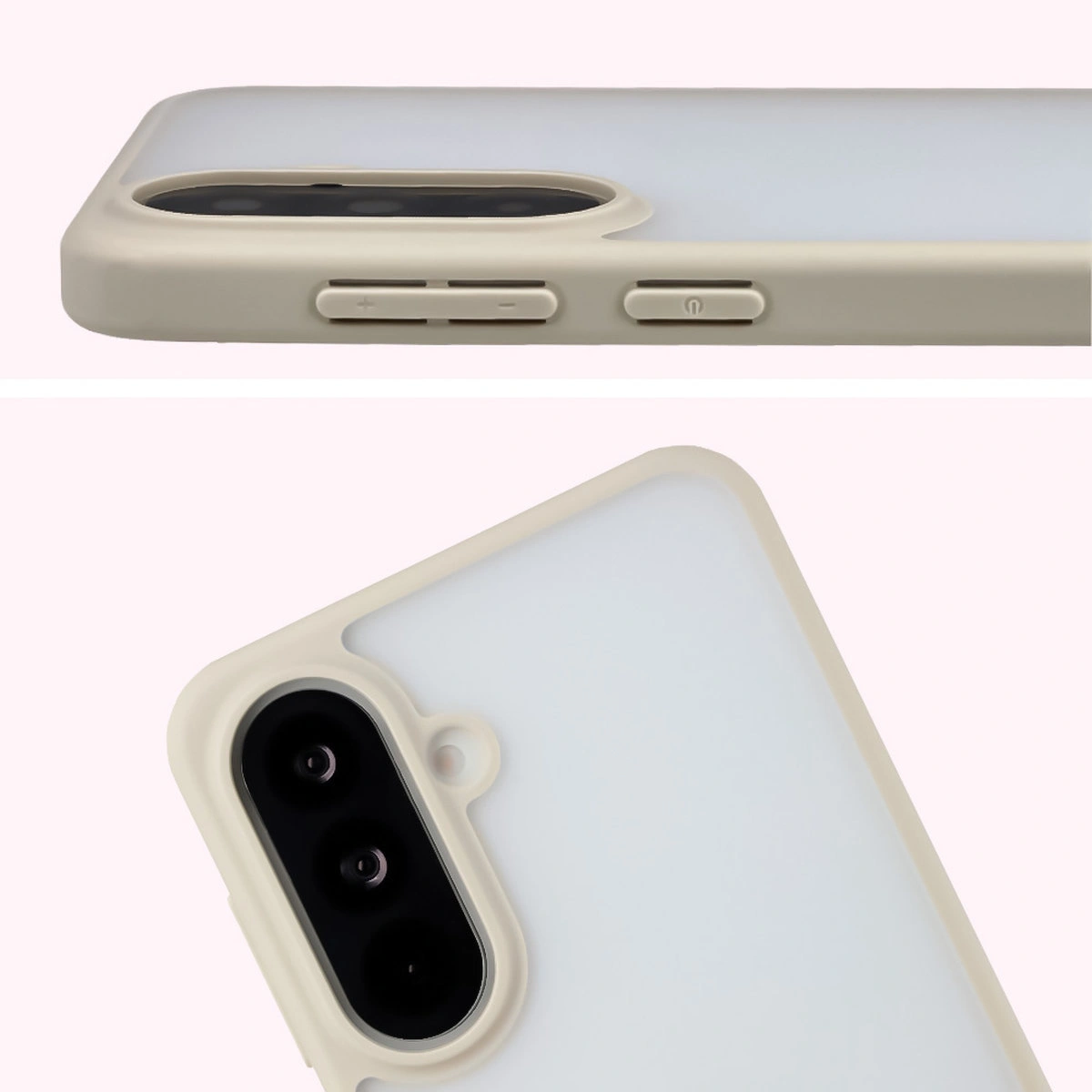 Pełne wycięcie i podwyższone krawędzie aparatu w etui Bizon Case Angelo do Samsung Galaxy A37 5G / Samsung Galaxy A36 5G