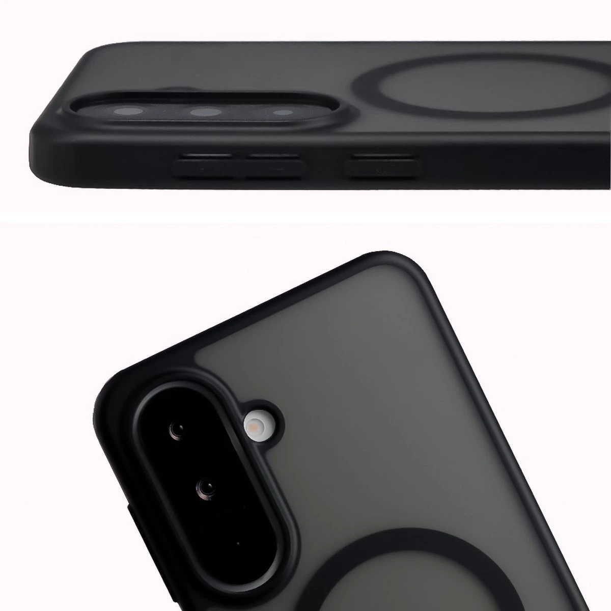Pełne wycięcie i podwyższone krawędzie aparatu w etui Bizon Case MatteO do Samsung Galaxy A37 5G / Samsung Galaxy A36 5G