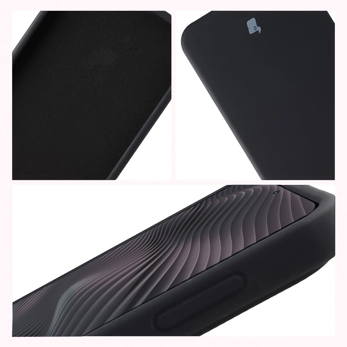 Konstrukcja etui Bizon Soft Case: zintegrowane osłony, podwyższone krawędzie i wyściółka z mikrofibry do Samsung Galaxy A37 5G