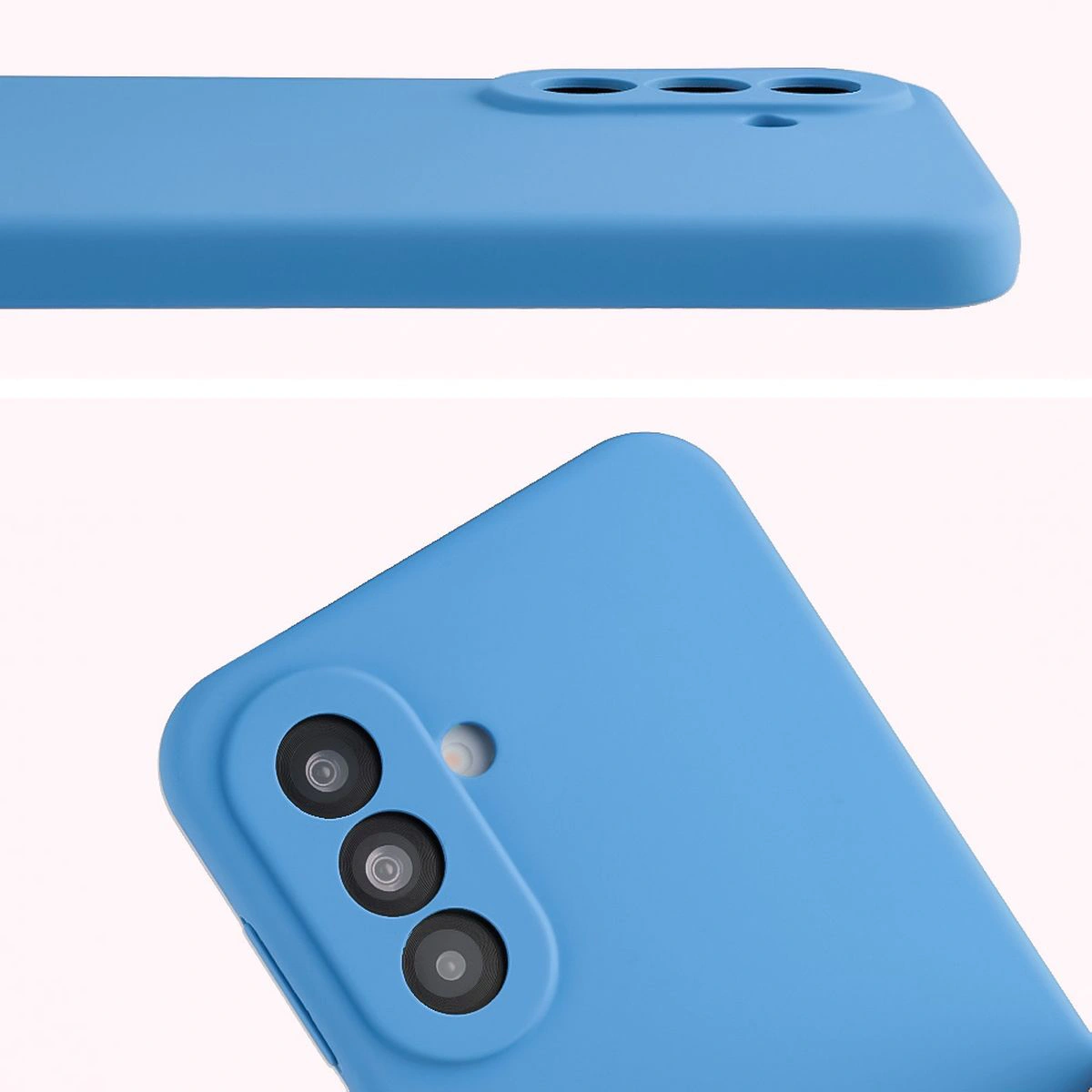 Zbliżenie na wycięcia na obiektywy w etui Bizon Soft Case do Samsung Galaxy A37 5G
