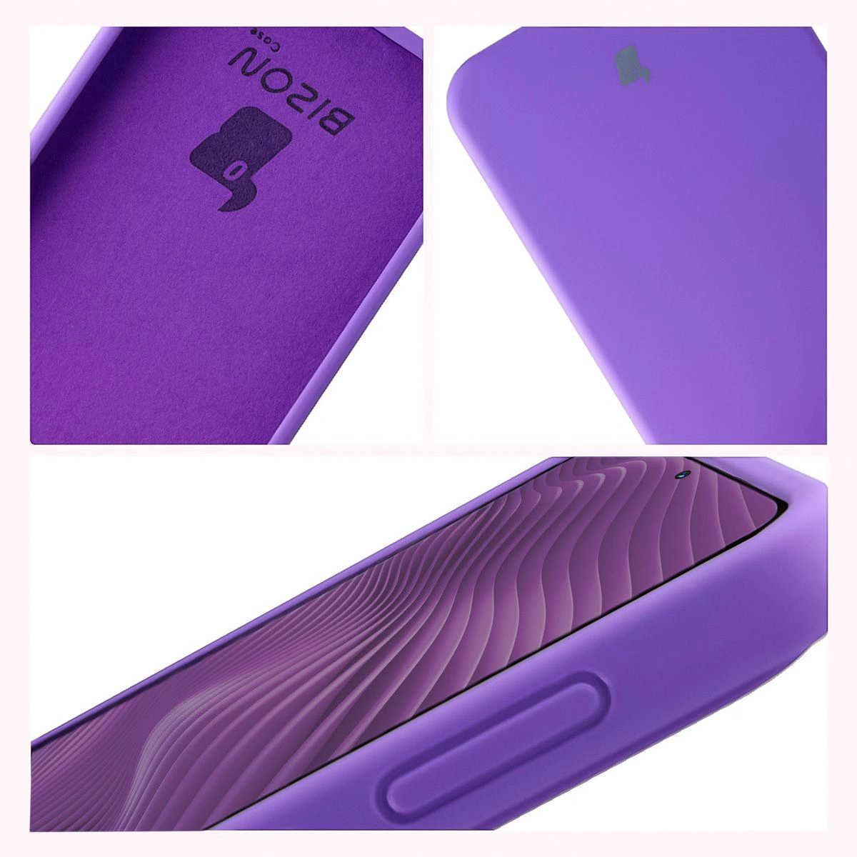 Konstrukcja etui Bizon Soft Case: zintegrowane osłony, podwyższone krawędzie i wyściółka z mikrofibry do Samsung Galaxy A37 5G