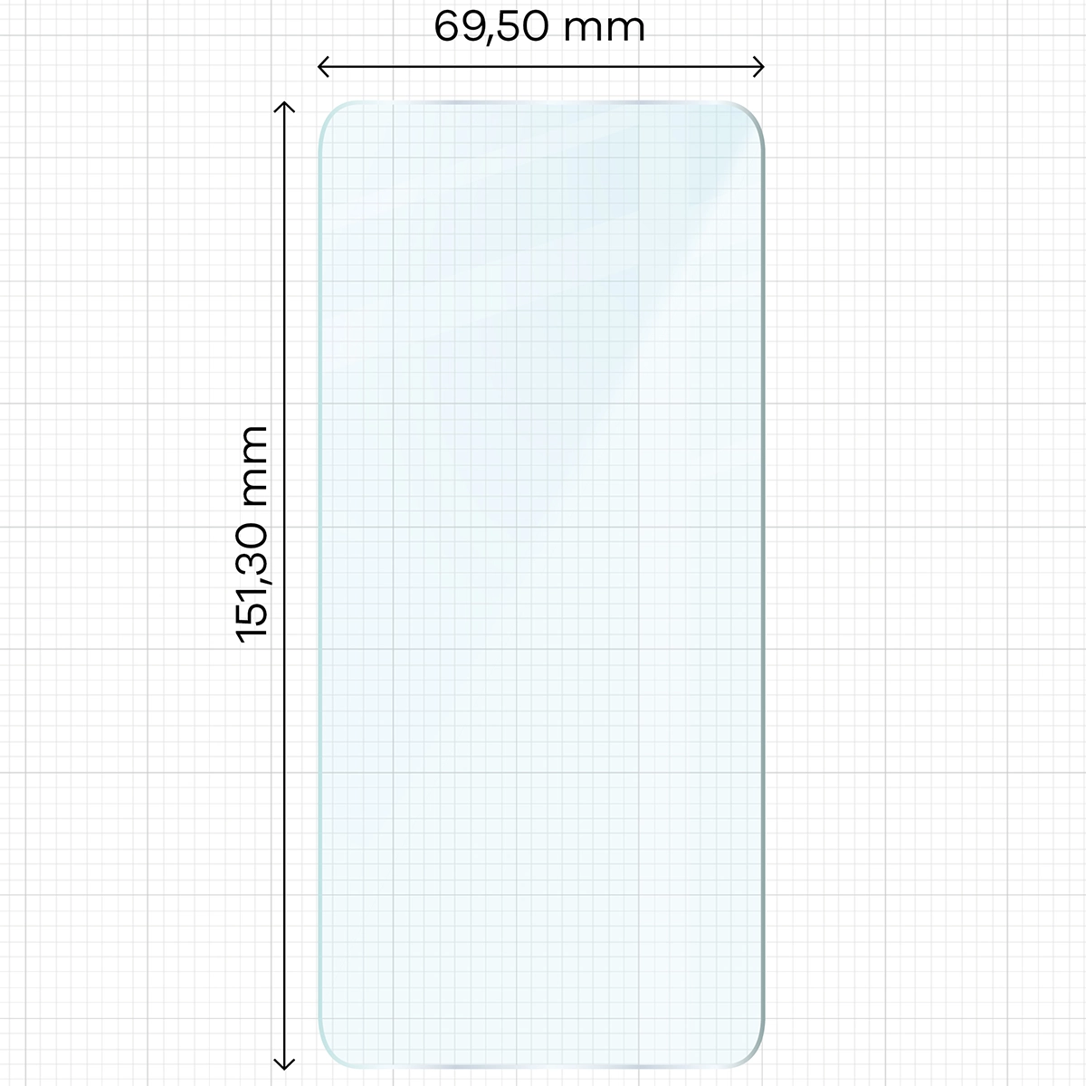 Miarka z wymiarami szkła hartowanego Bizon Glass Clear Duo do Samsung Galaxy A54 5G