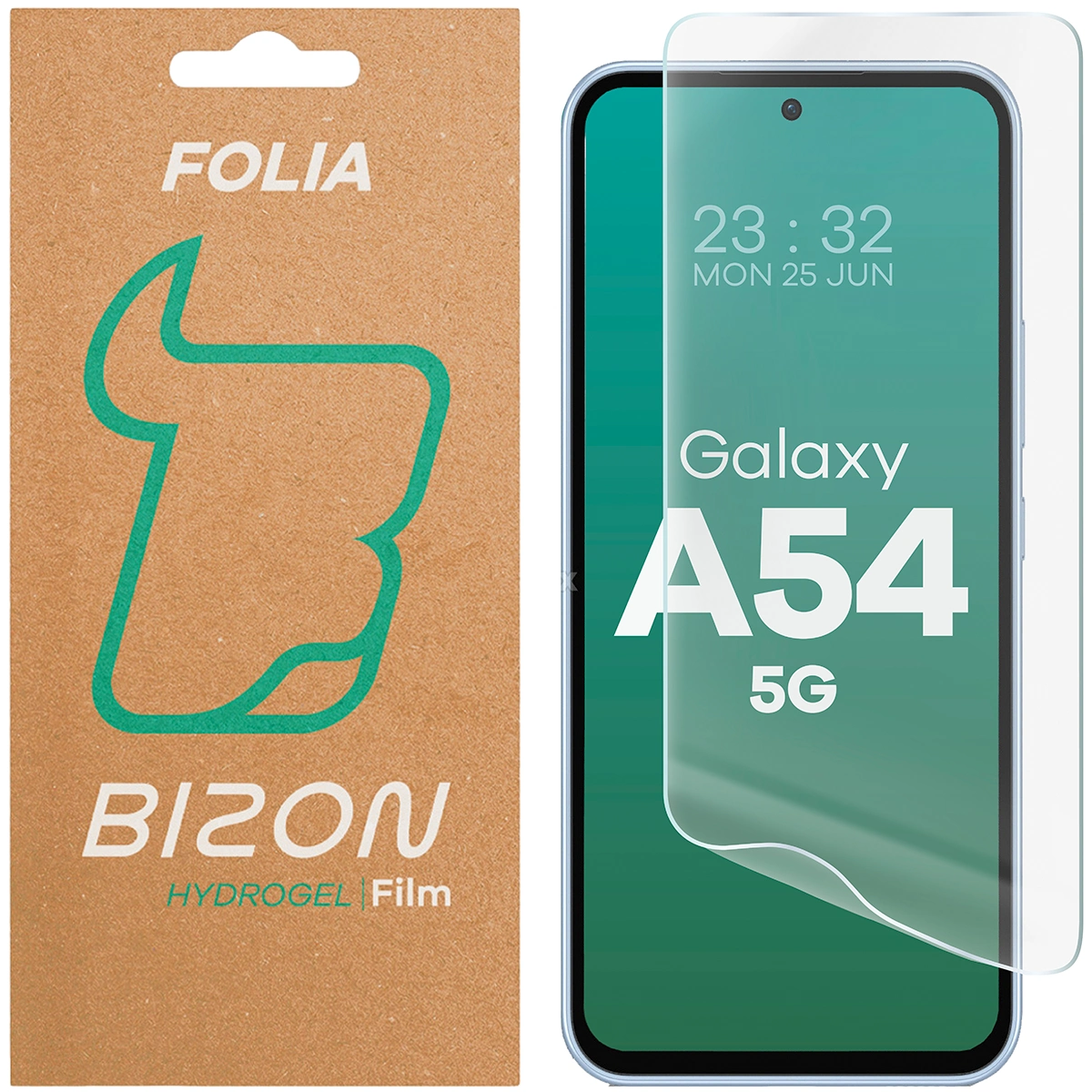 Pudełko i folia hydrożelowa na ekran Bizon Film Hydrogel Front do Samsung Galaxy A54 5G