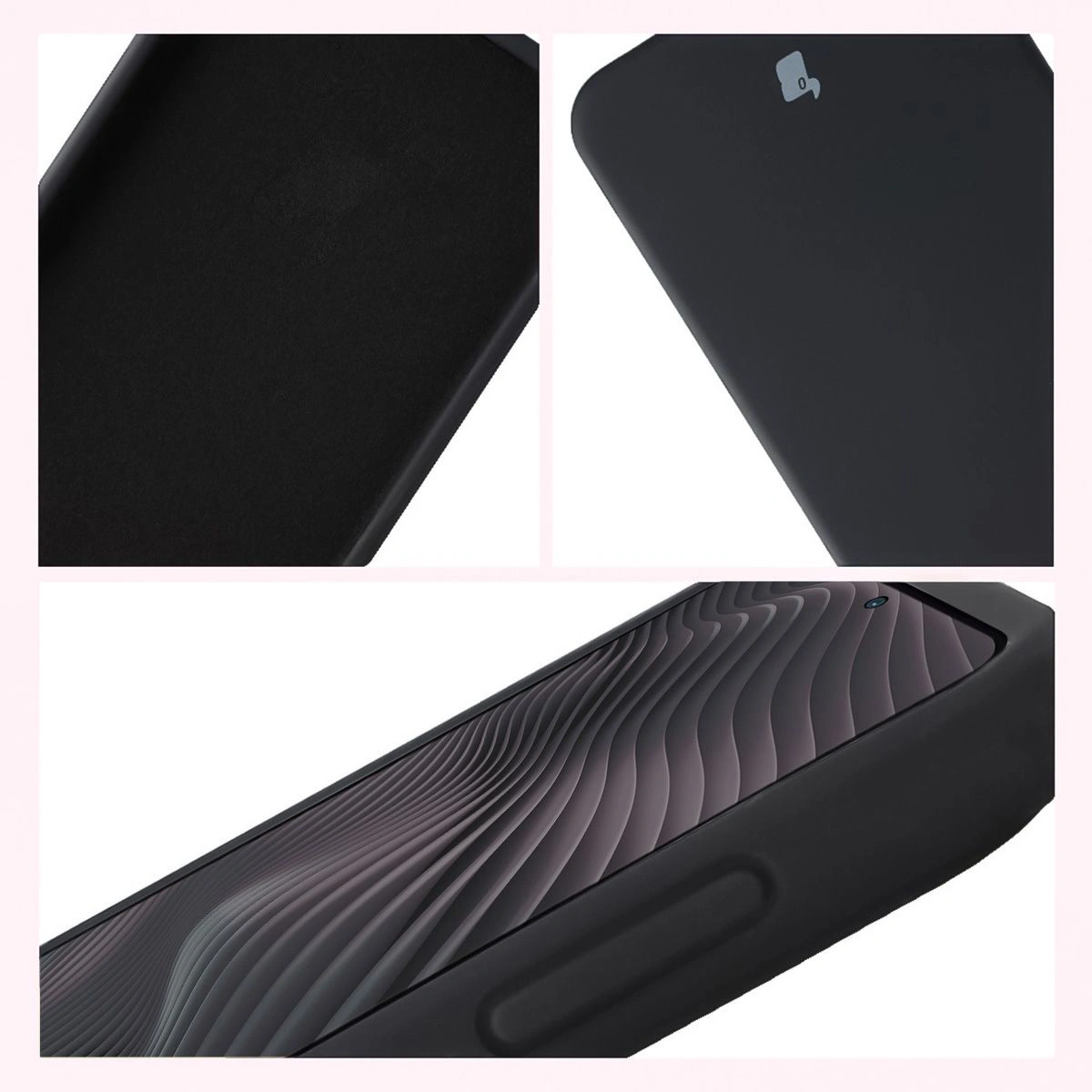 Konstrukcja etui Bizon Soft Case: zintegrowane osłony, podwyższone krawędzie i wyściółka z mikrofibry do Samsung Galaxy A57 5G