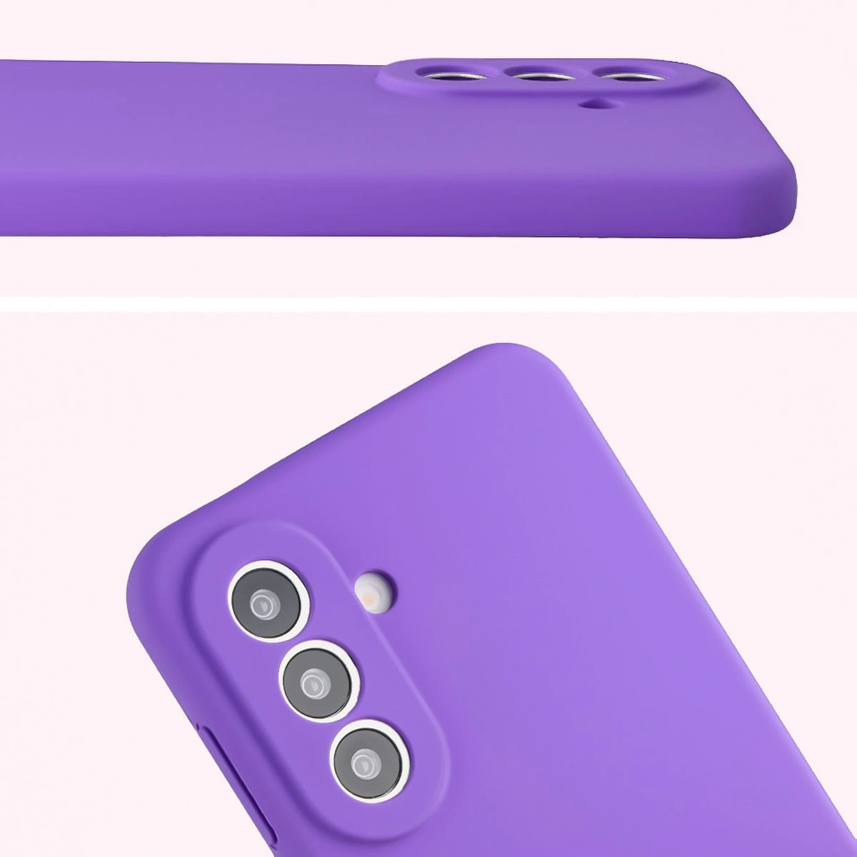 Zbliżenie na wycięcia na obiektywy w etui Bizon Soft Case do Samsung Galaxy A57 5G
