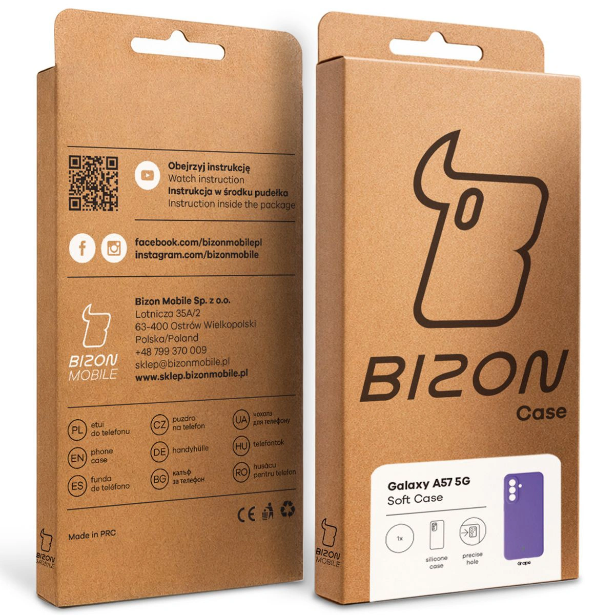 Kraftowe pudełko Bizon Case z dedykowaną etykietą do Samsung Galaxy A57 5G