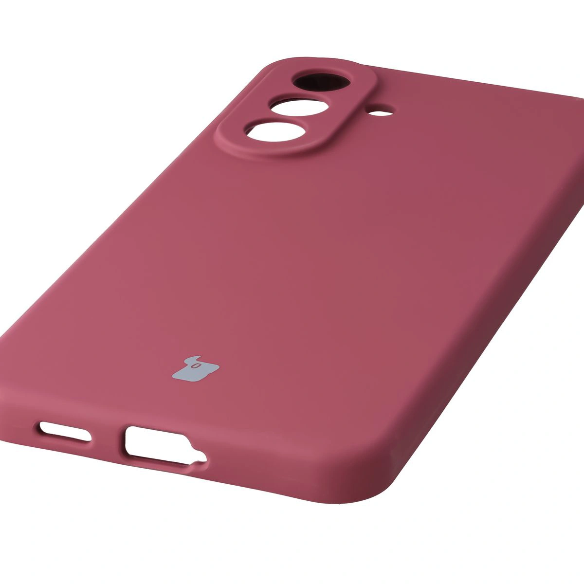 Zbliżenie na precyzyjne wycięcia i możliwość ładowania indukcyjnego w etui Bizon Soft Case do Samsung Galaxy A57 5G