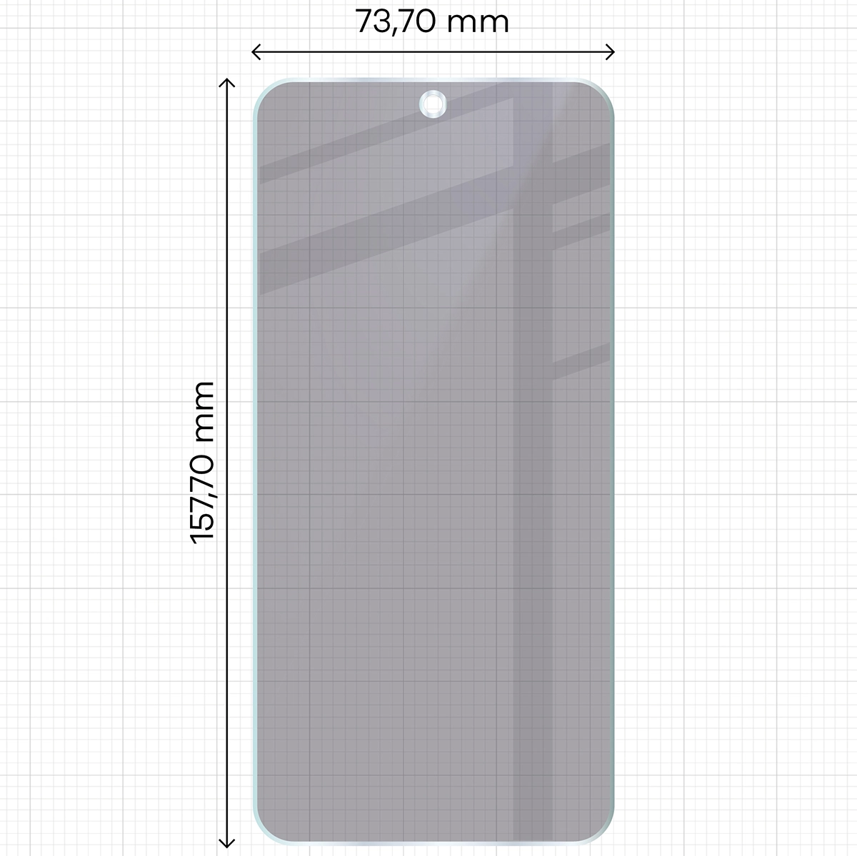 Wymiary szkła Bizon Hybrid Shadow do Samsung Galaxy M35 5G
