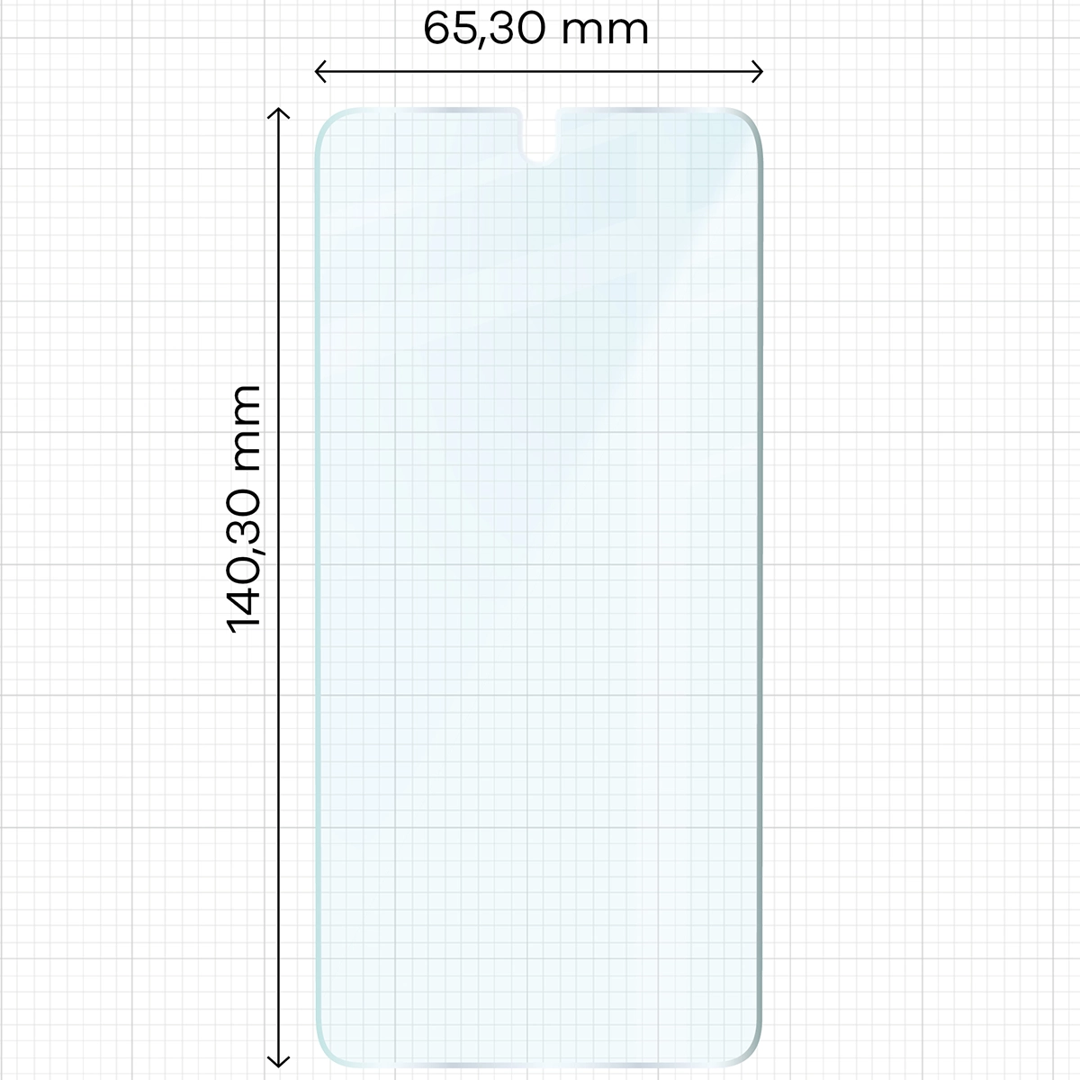 Miarka z wymiarami szkła hartowanego Bizon Glass Clear Duo do Samsung Galaxy S22