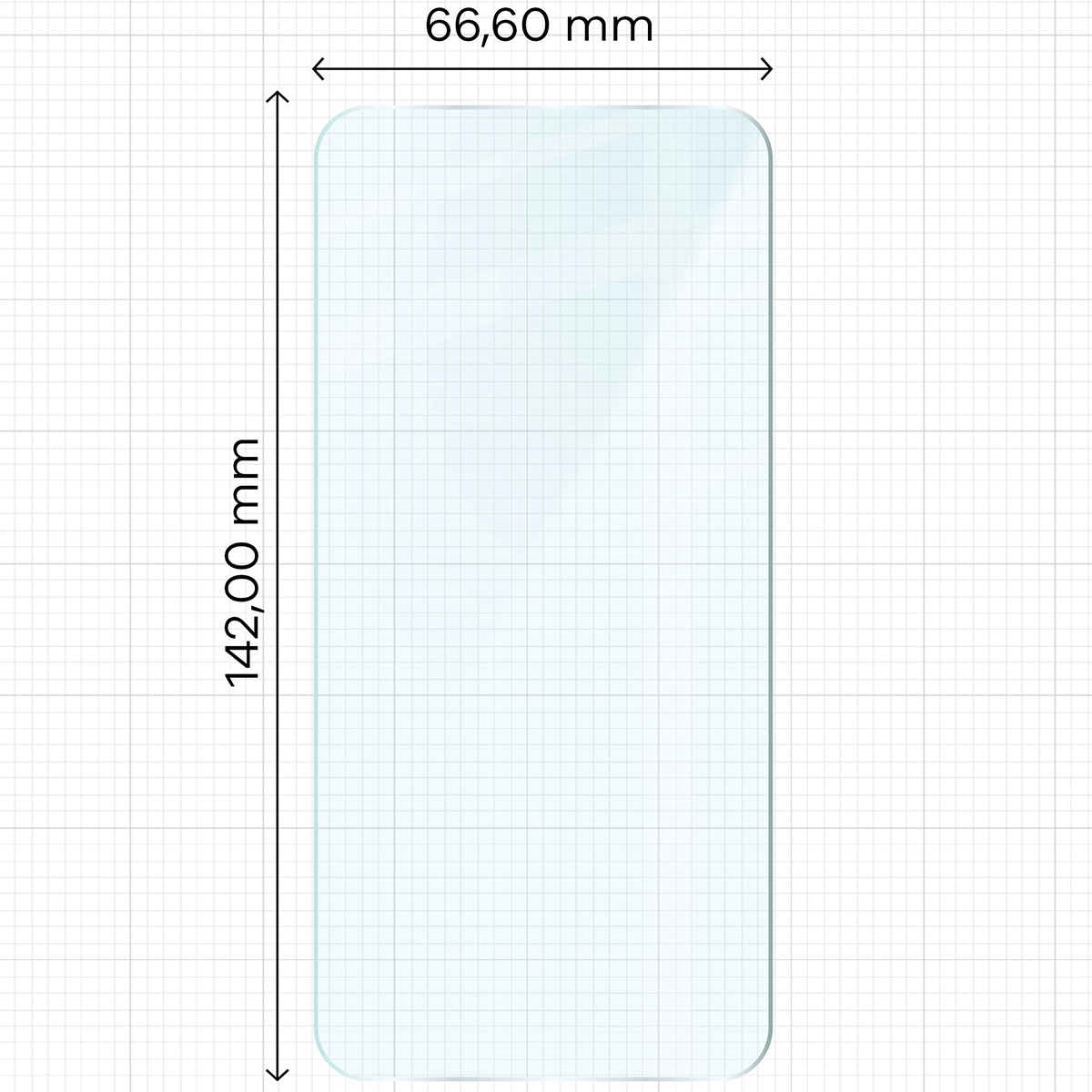 Miarka z wymiarami szkła hartowanego Bizon Glass Clear Duo do Samsung Galaxy S23