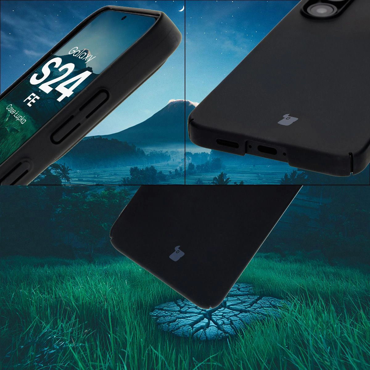 Zintegrowane osłony na przyciski, wycięcia i twardy materiał etui Bizon Case Łupka do Samsung Galaxy S24 FE
