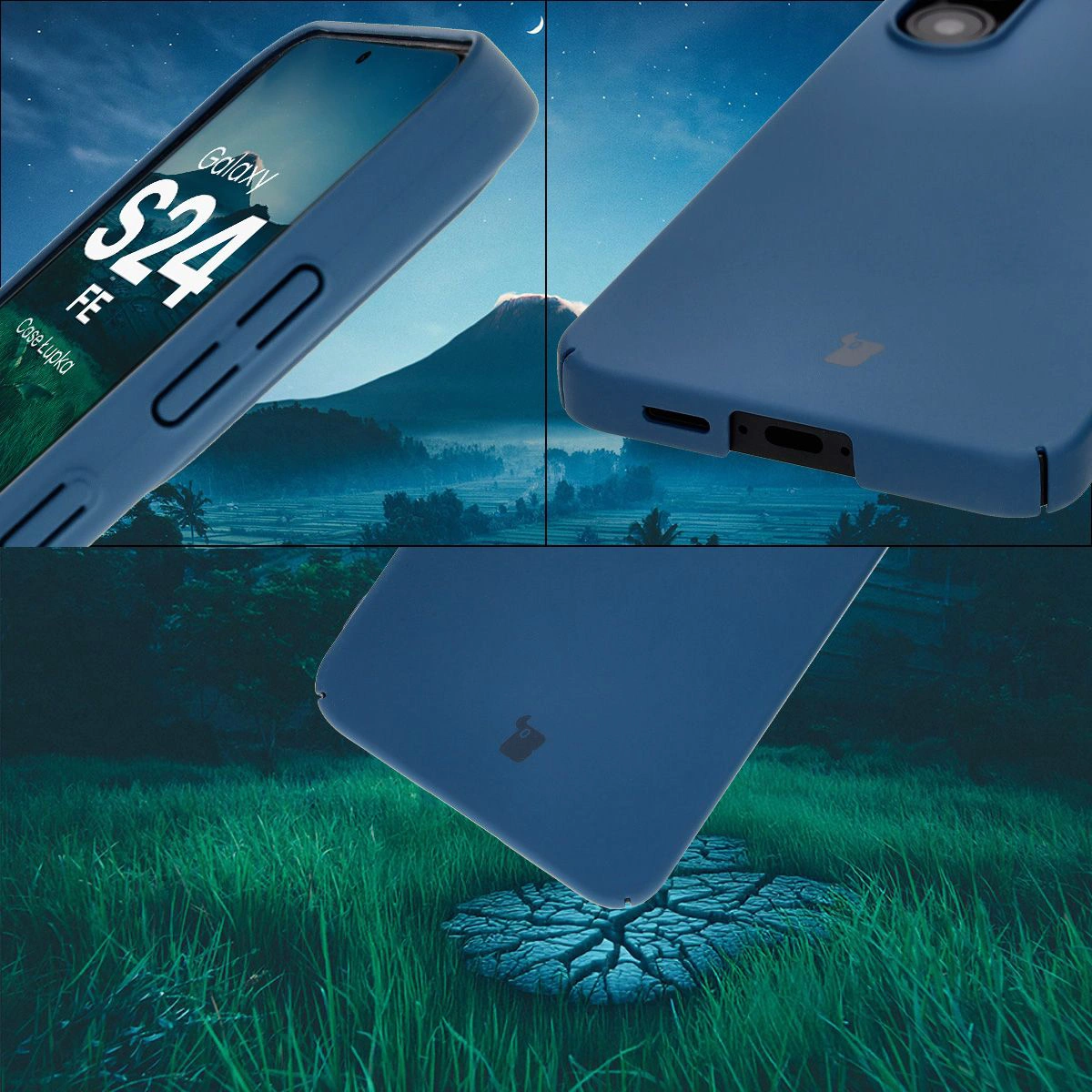 Zintegrowane osłony na przyciski, wycięcia i twardy materiał etui Bizon Case Łupka do Samsung Galaxy S24 FE