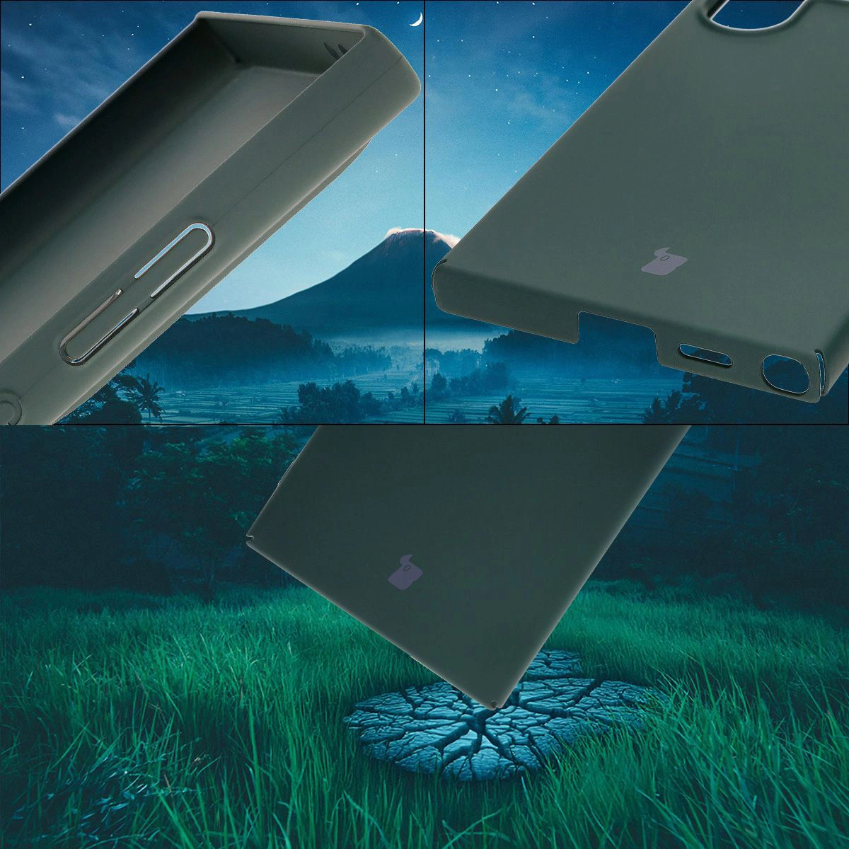 Zintegrowane osłony na przyciski, wycięcia i twardy materiał etui Bizon Case Łupka do Samsung Galaxy S24 Ultra