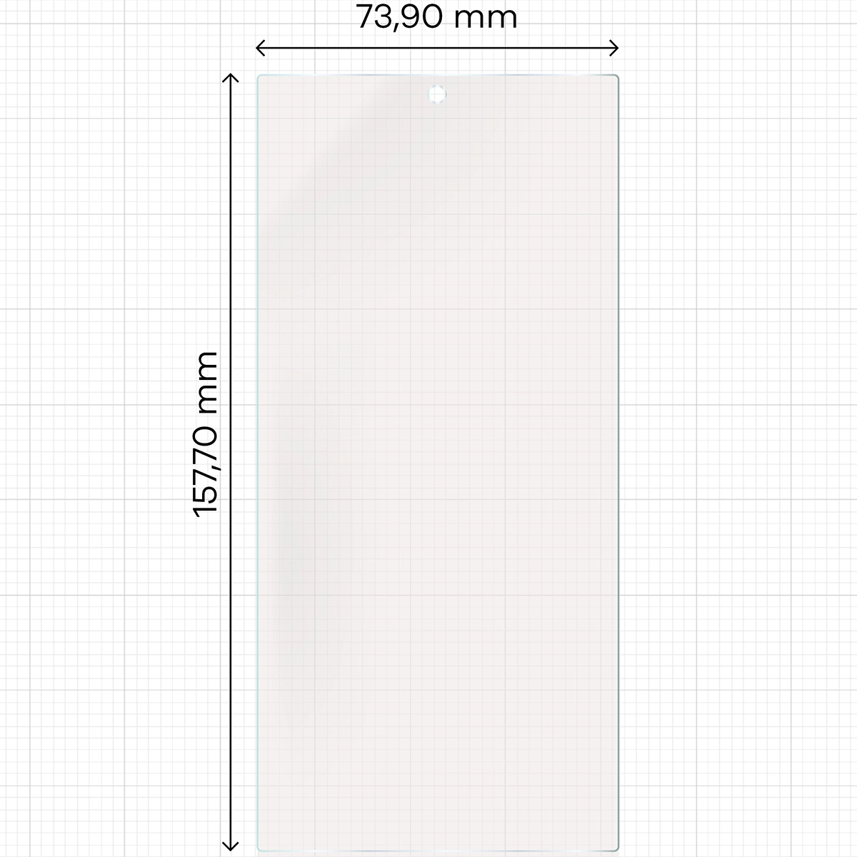 Miarka z wymiarami folii matowej Bizon Film Sun do Samsung Galaxy S24 Ultra