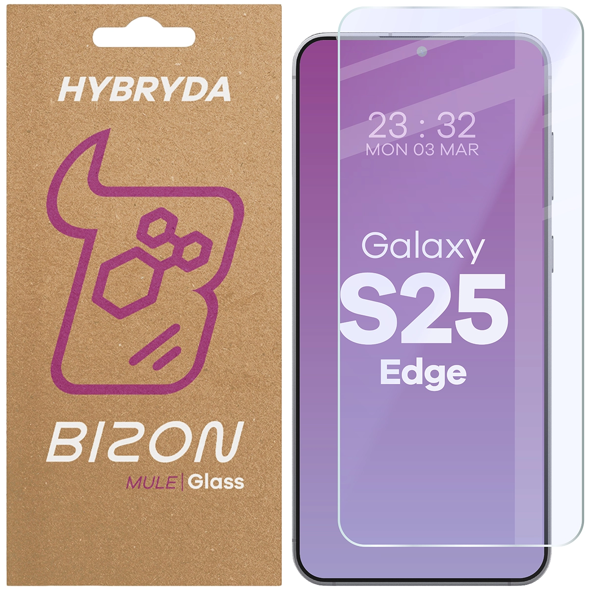 Szkło hybrydowe na ekran Bizon Hybrid Mule do Samsung Galaxy S25 Edge