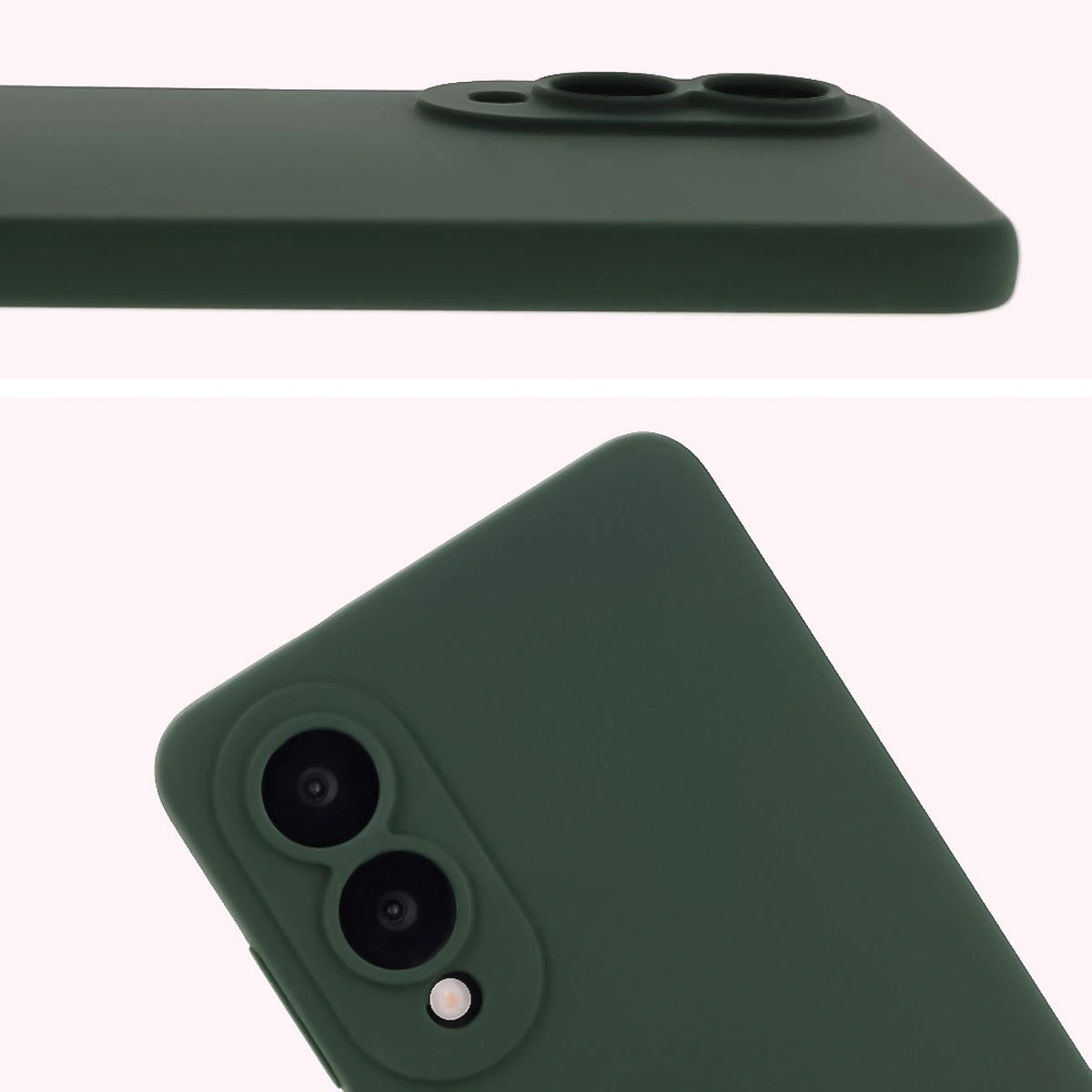 Zbliżenie na wycięcia na obiektywy w etui Bizon Soft Case do Samsung Galaxy S25 Edge