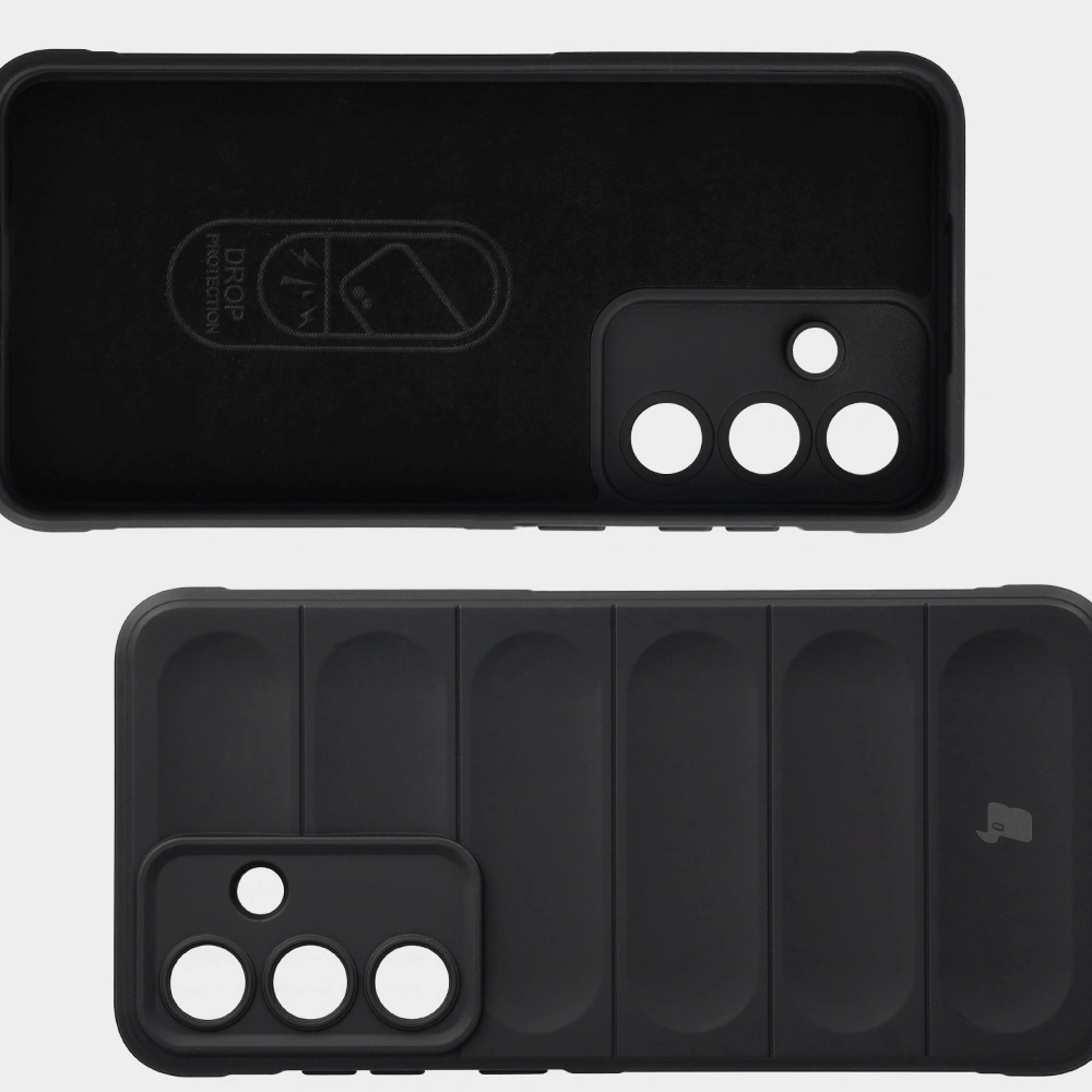 Wyściółka z mikrofibry, wyżłobienia na pleckach i wzmocnione narożniki w etui Bizon Case Tur do Samsung Galaxy S25 FE