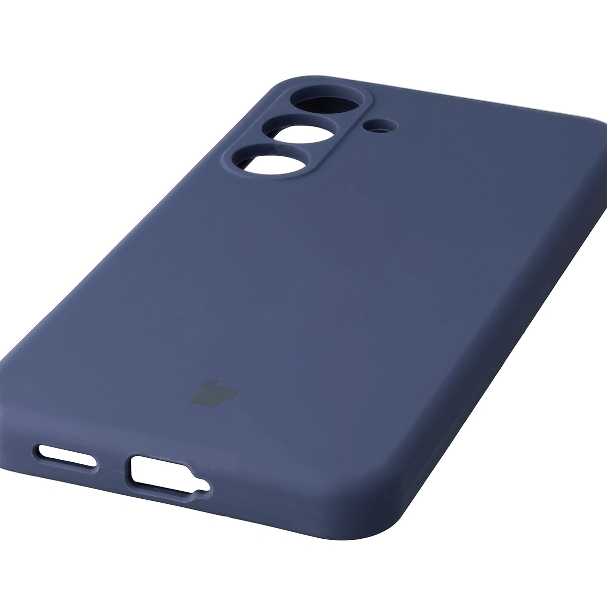 Zbliżenie na precyzyjne wycięcia i możliwość ładowania indukcyjnego w etui Bizon Soft Case do Samsung Galaxy S25 FE