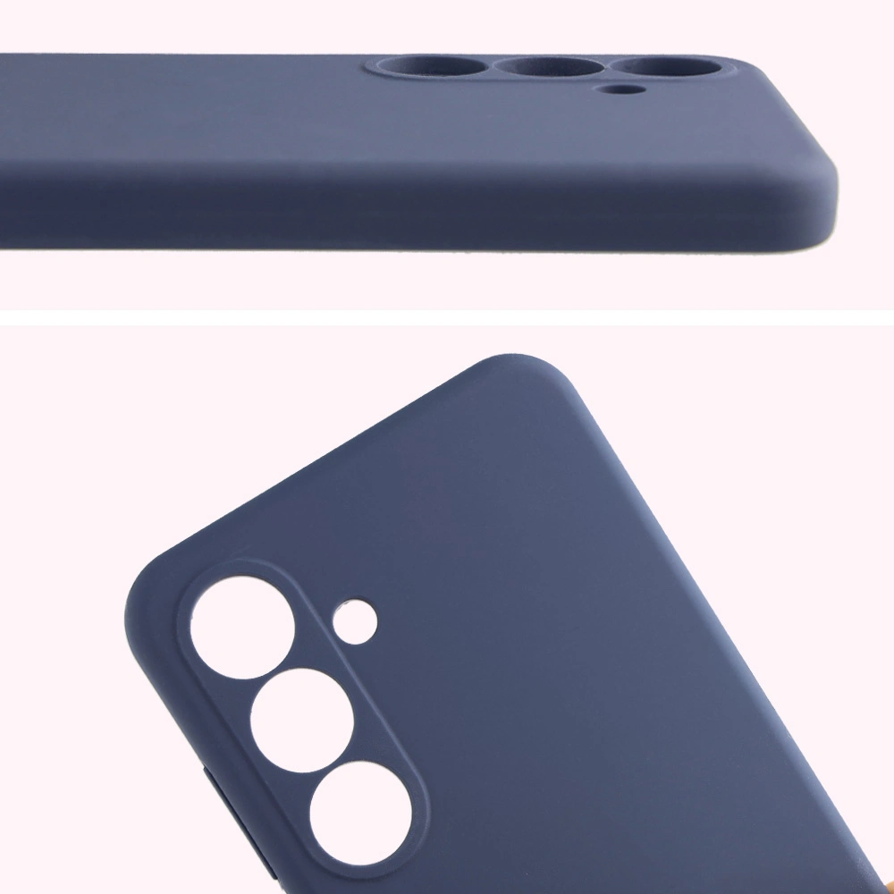 Zbliżenie na wycięcia na obiektywy w etui Bizon Soft Case do Samsung Galaxy S25 FE