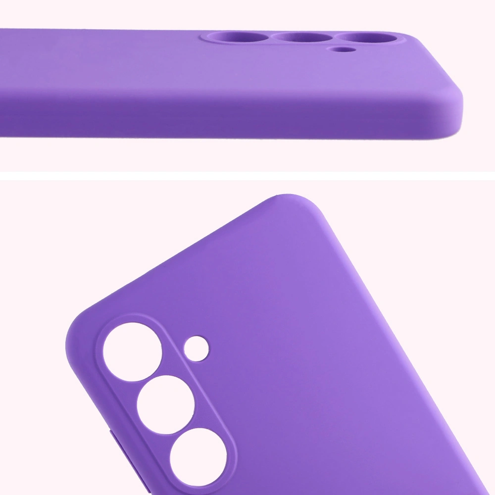 Zbliżenie na wycięcia na obiektywy w etui Bizon Soft Case do Samsung Galaxy S25 FE