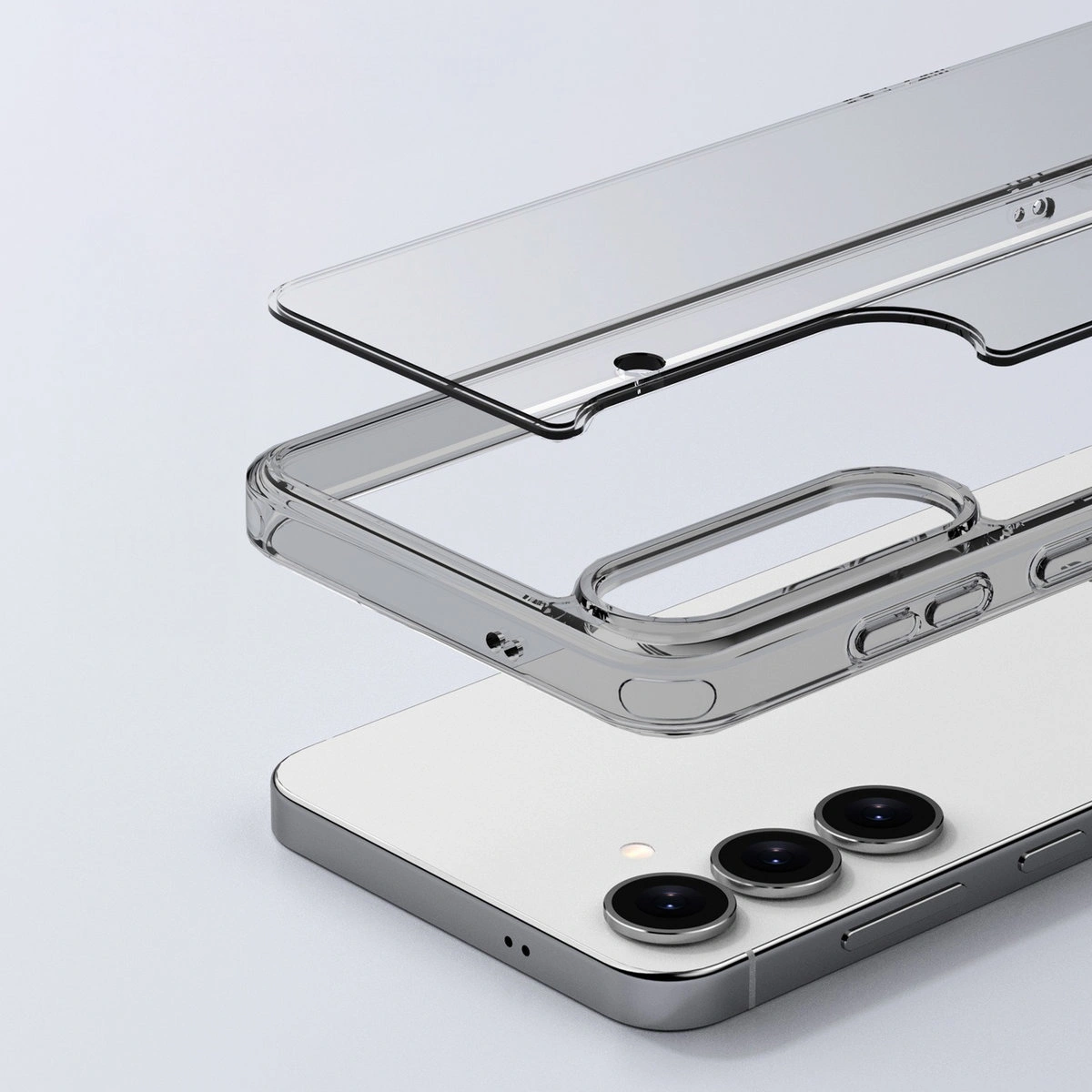 Konstrukcja etui Bizon Case Halo: zintegrowane osłony i precyzyjne wycięcia do Samsung Galaxy S25 Plus