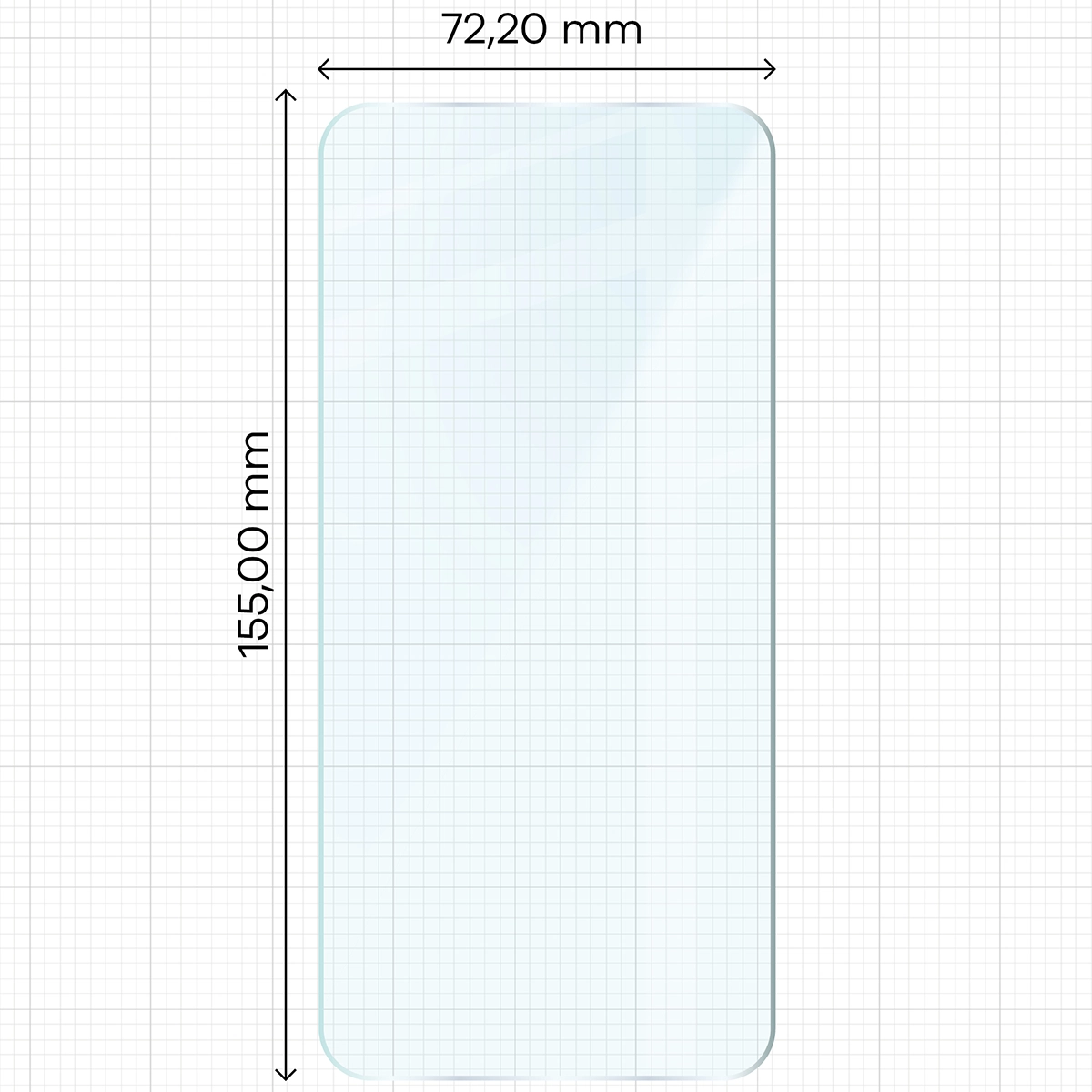 Miarka z wymiarami szkła hartowanego Bizon Glass Clear Duo do Samsung Galaxy S25 Plus / Samsung Galaxy S24 Plus