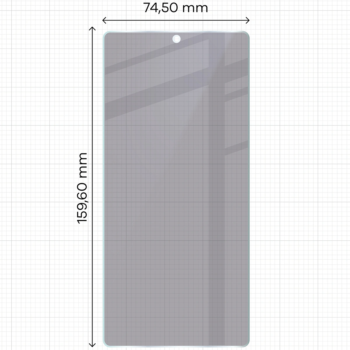 Wymiary szkła Bizon Hybrid Shadow do Samsung Galaxy S25 Ultra